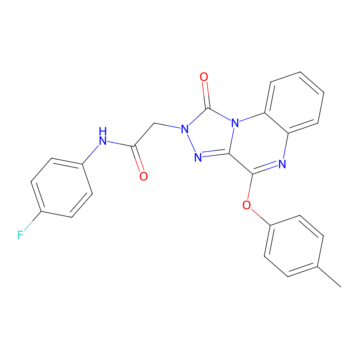 N-(4-fluorophenyl)-2-(1-oxo-4-(p-tolyloxy)-[1,2,4]triazolo[4,3-a]quinoxalin-2(1H)-yl)acetamide molecular structure, CAS 1105230-80-5