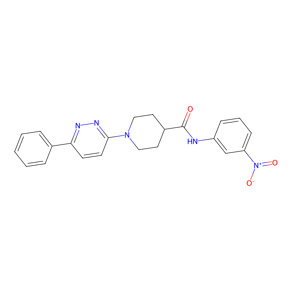 N-(3-nitrophenyl)-1-(6-phenylpyridazin-3-yl)piperidine-4-carboxamide molecular structure, CAS 1105230-83-8