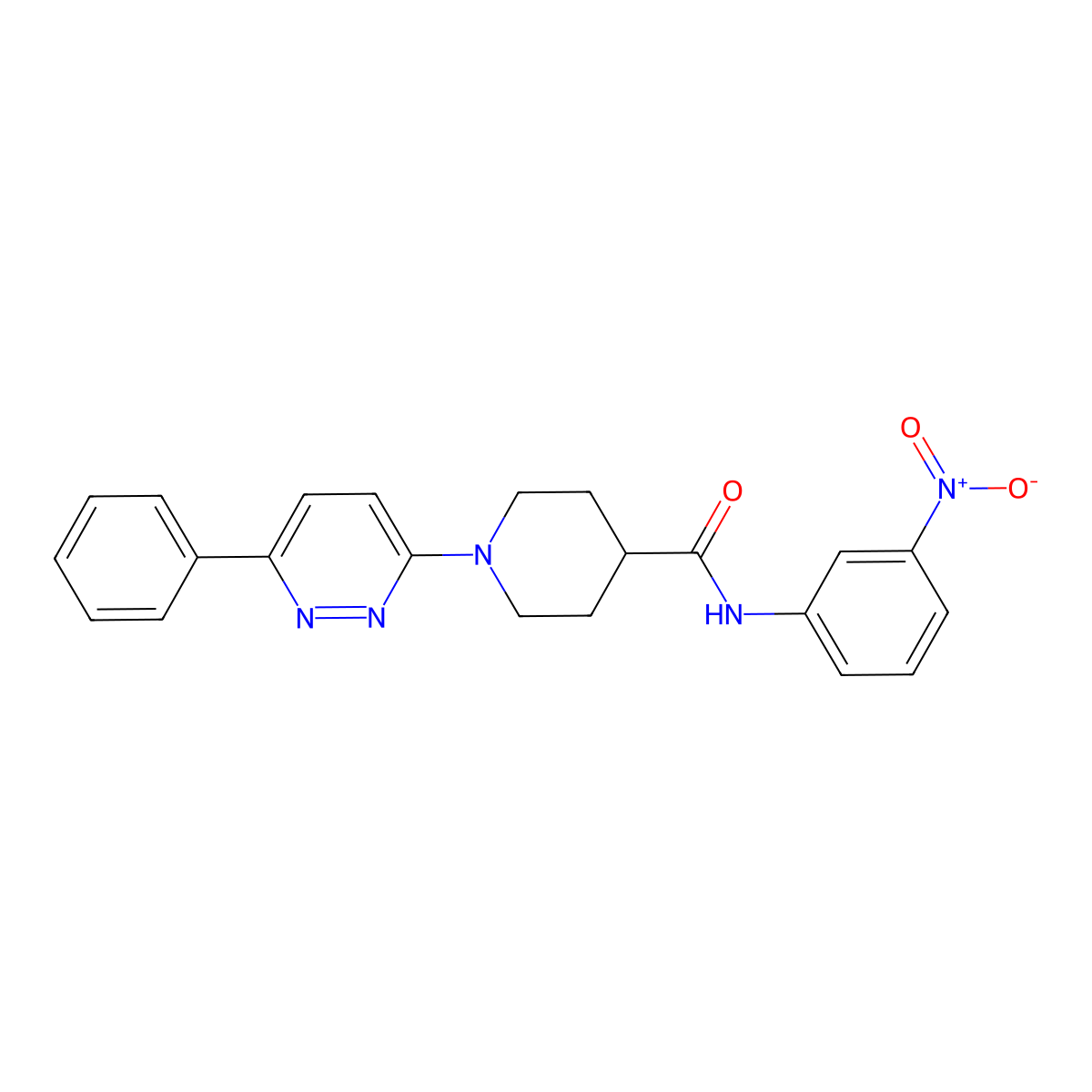 N-(3-nitrophenyl)-1-(6-phenylpyridazin-3-yl)piperidine-4-carboxamide molecular structure, CAS 1105230-83-8