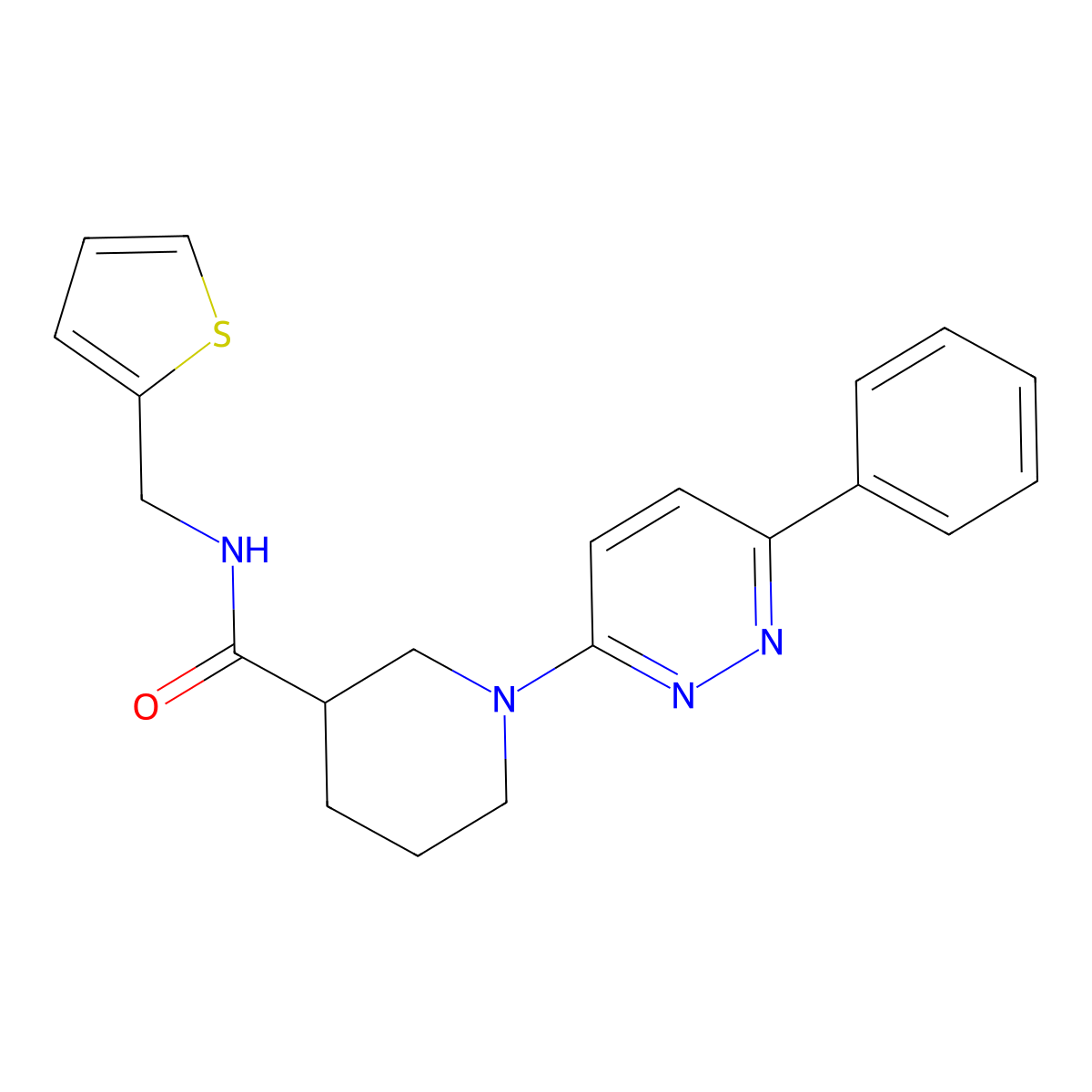 1-(6-phenylpyridazin-3-yl)-N-(thiophen-2-ylmethyl)piperidine-3-carboxamide molecular structure, CAS 1105230-93-0