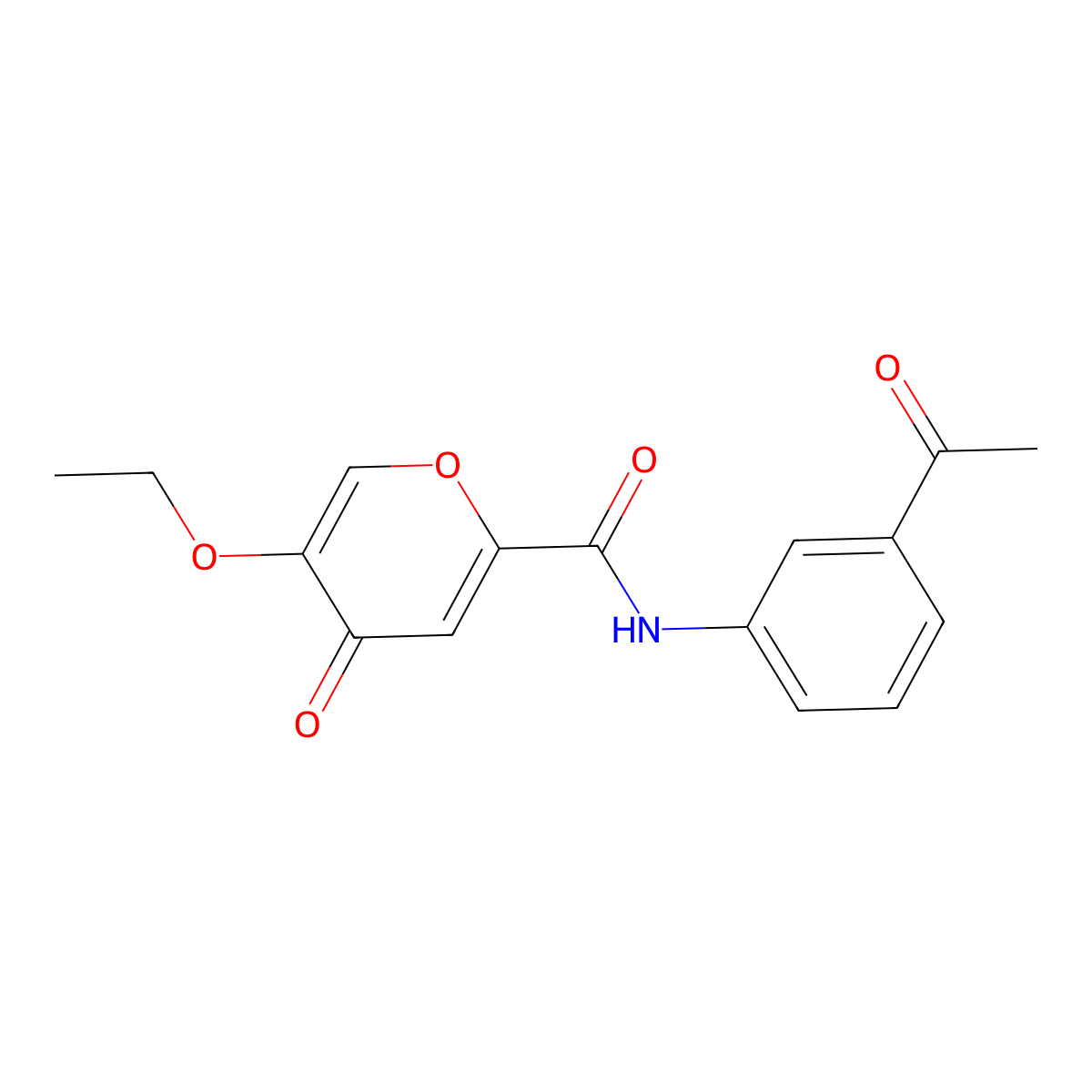 N-(3-acetylphenyl)-5-ethoxy-4-oxo-4H-pyran-2-carboxamide molecular structure, CAS 1105230-94-1