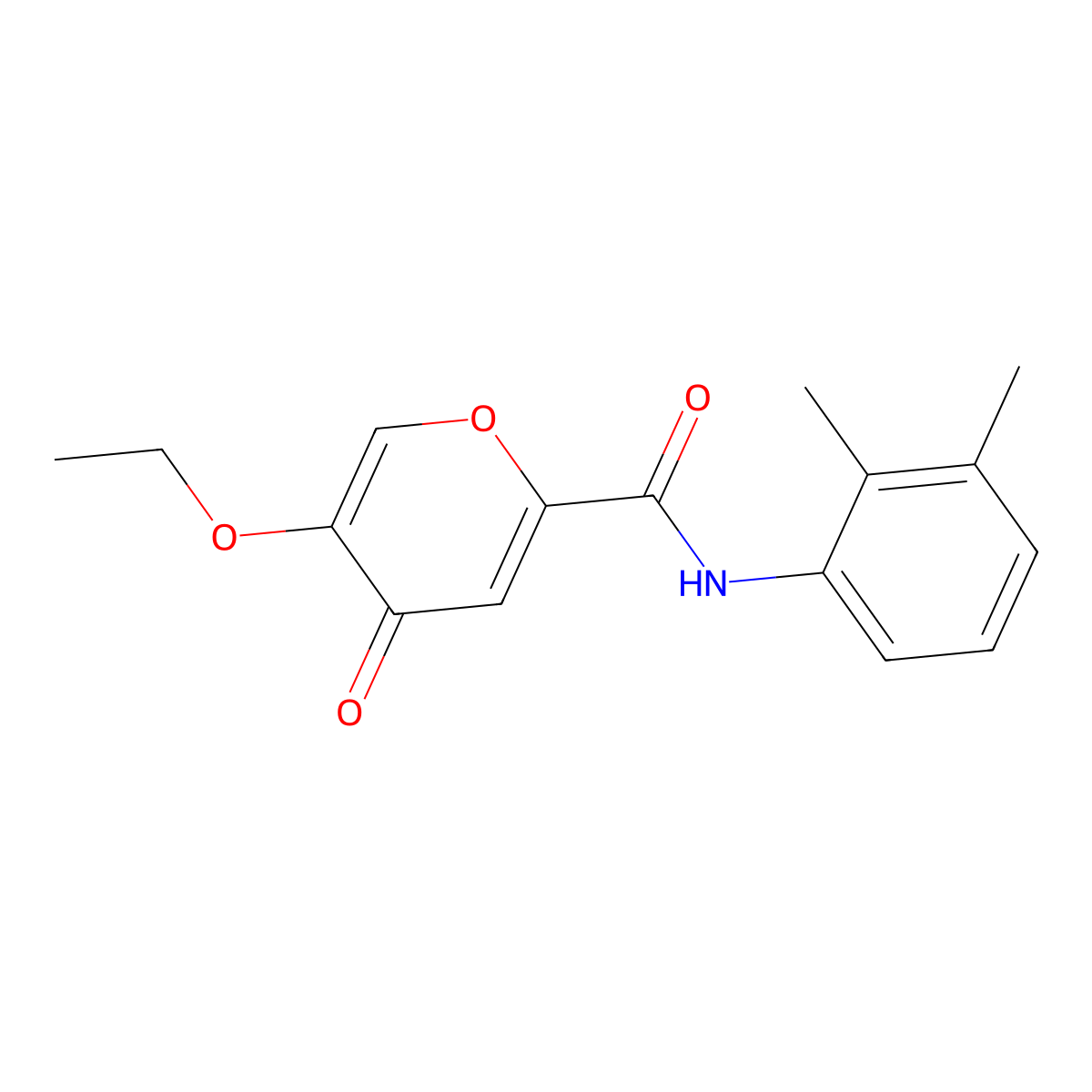 N-(2,3-dimethylphenyl)-5-ethoxy-4-oxo-4H-pyran-2-carboxamide molecular structure, CAS 1105231-02-4