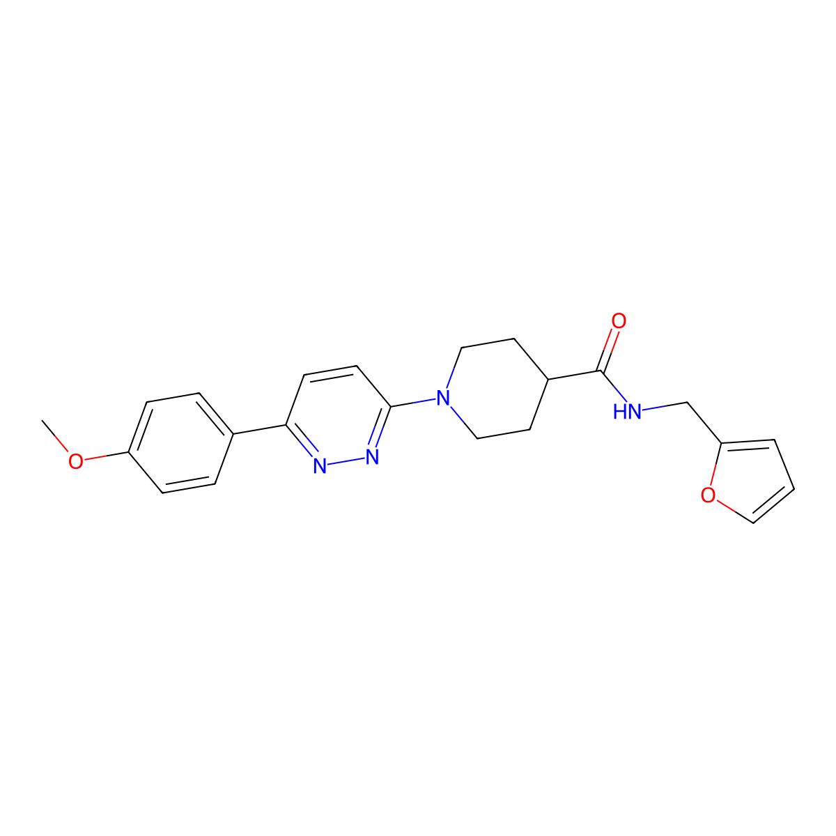 N-(furan-2-ylmethyl)-1-(6-(4-methoxyphenyl)pyridazin-3-yl)piperidine-4-carboxamide molecular structure, CAS 1105231-14-8