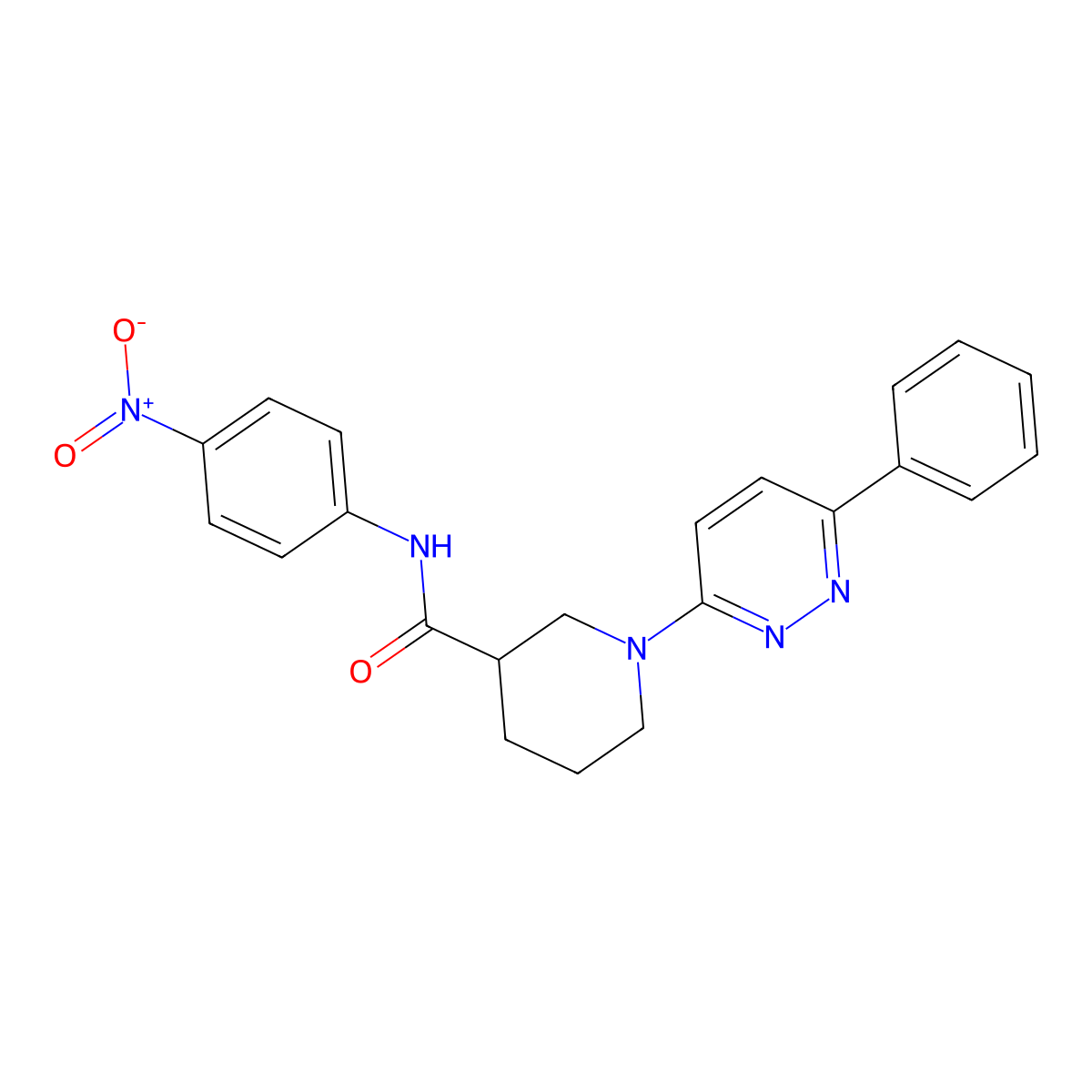 N-(4-nitrophenyl)-1-(6-phenylpyridazin-3-yl)piperidine-3-carboxamide molecular structure, CAS 1105231-23-9