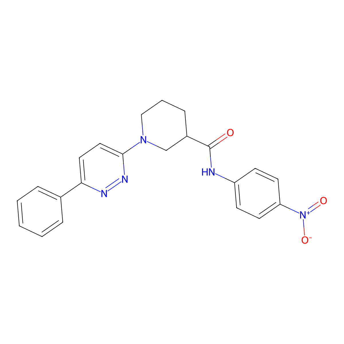 N-(4-nitrophenyl)-1-(6-phenylpyridazin-3-yl)piperidine-3-carboxamide molecular structure, CAS 1105231-23-9