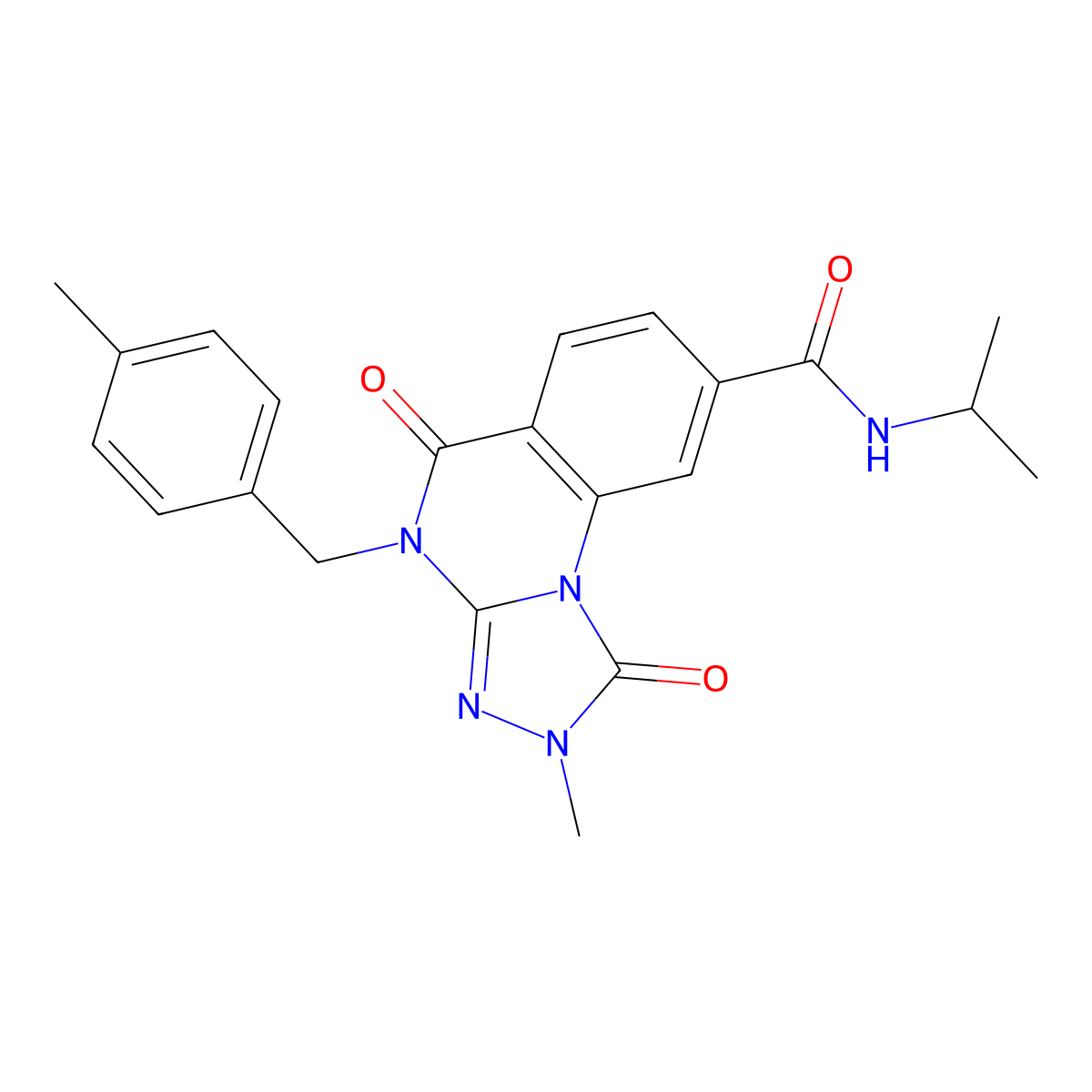 2-methyl-4-[(4-methylphenyl)methyl]-1,5-dioxo-N-(propan-2-yl)-1H,2H,4H,5H-[1,2,4]triazolo[4,3-a]quinazoline-8-carboxamide molecular structure, CAS 1105231-48-8
