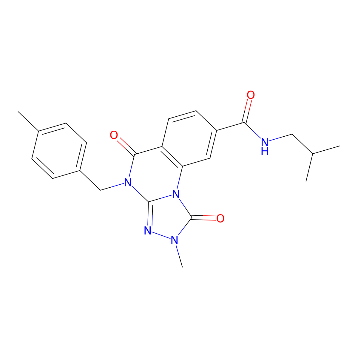 2-methyl-4-[(4-methylphenyl)methyl]-N-(2-methylpropyl)-1,5-dioxo-1H,2H,4H,5H-[1,2,4]triazolo[4,3-a]quinazoline-8-carboxamide molecular structure, CAS 1105231-55-7