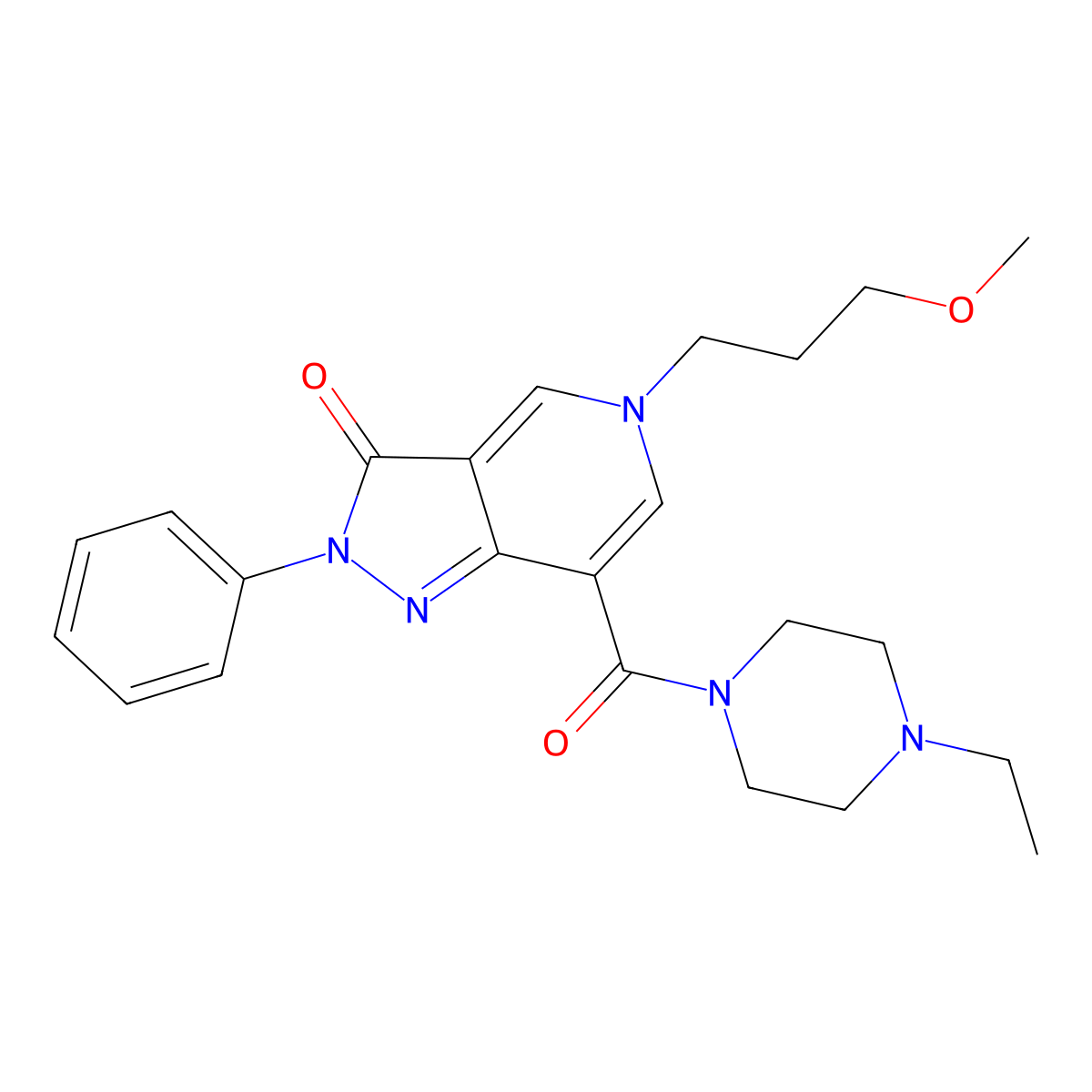 7-(4-ethylpiperazine-1-carbonyl)-5-(3-methoxypropyl)-2-phenyl-2H-pyrazolo[4,3-c]pyridin-3(5H)-one molecular structure, CAS 1105231-57-9