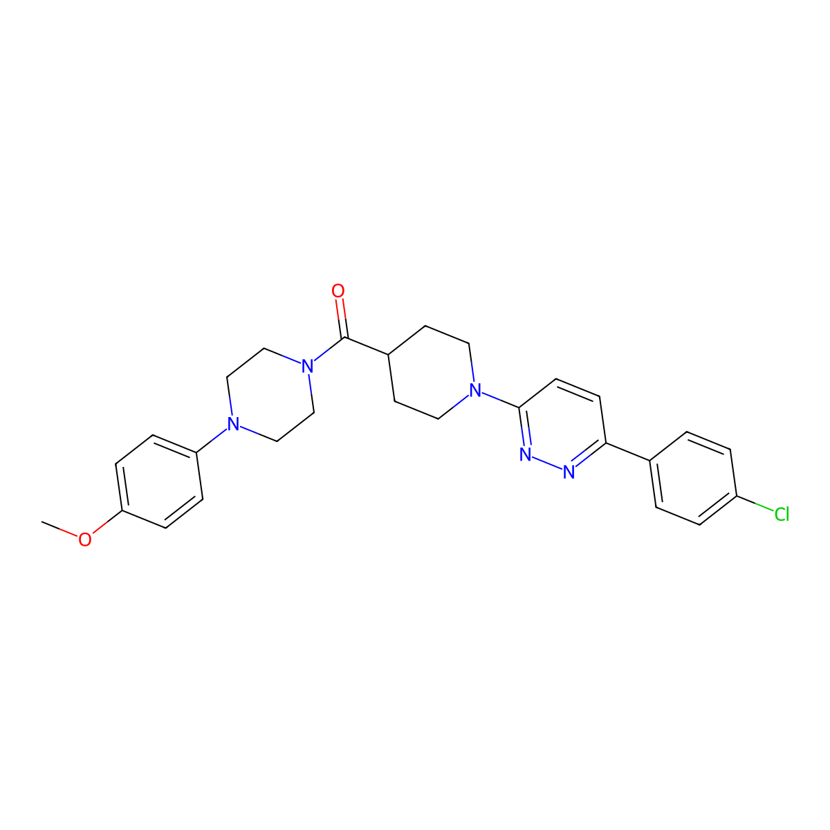 (1-(6-(4-Chlorophenyl)pyridazin-3-yl)piperidin-4-yl)(4-(4-methoxyphenyl)piperazin-1-yl)methanone molecular structure, CAS 1105231-77-3