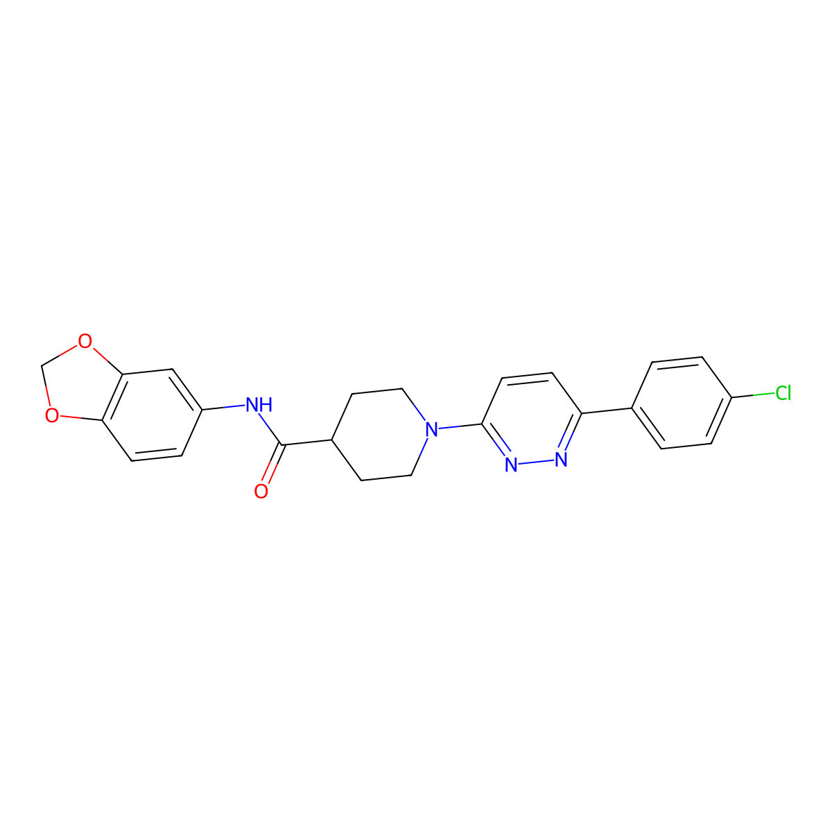 N-(benzo[d][1,3]dioxol-5-yl)-1-(6-(4-chlorophenyl)pyridazin-3-yl)piperidine-4-carboxamide molecular structure, CAS 1105231-84-2