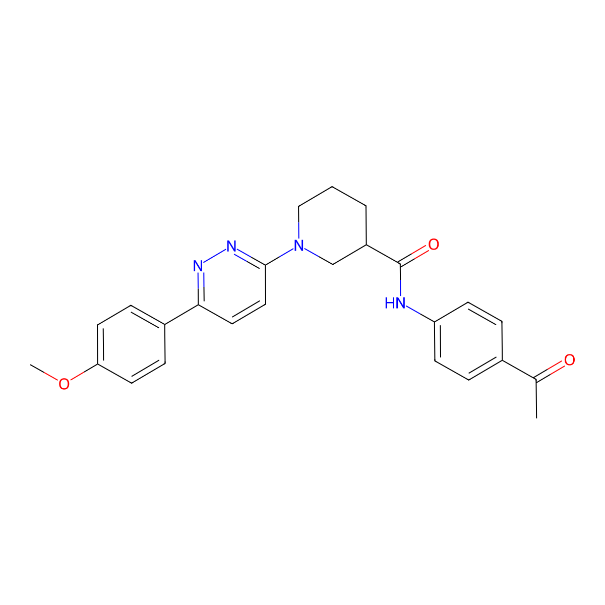 N-(4-acetylphenyl)-1-[6-(4-methoxyphenyl)pyridazin-3-yl]piperidine-3-carboxamide molecular structure, CAS 1105231-86-4
