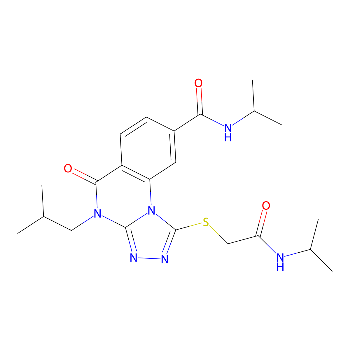 4-(2-methylpropyl)-5-oxo-N-(propan-2-yl)-1-({[(propan-2-yl)carbamoyl]methyl}sulfanyl)-4H,5H-[1,2,4]triazolo[4,3-a]quinazoline-8-carboxamide molecular structure, CAS 1105231-97-7