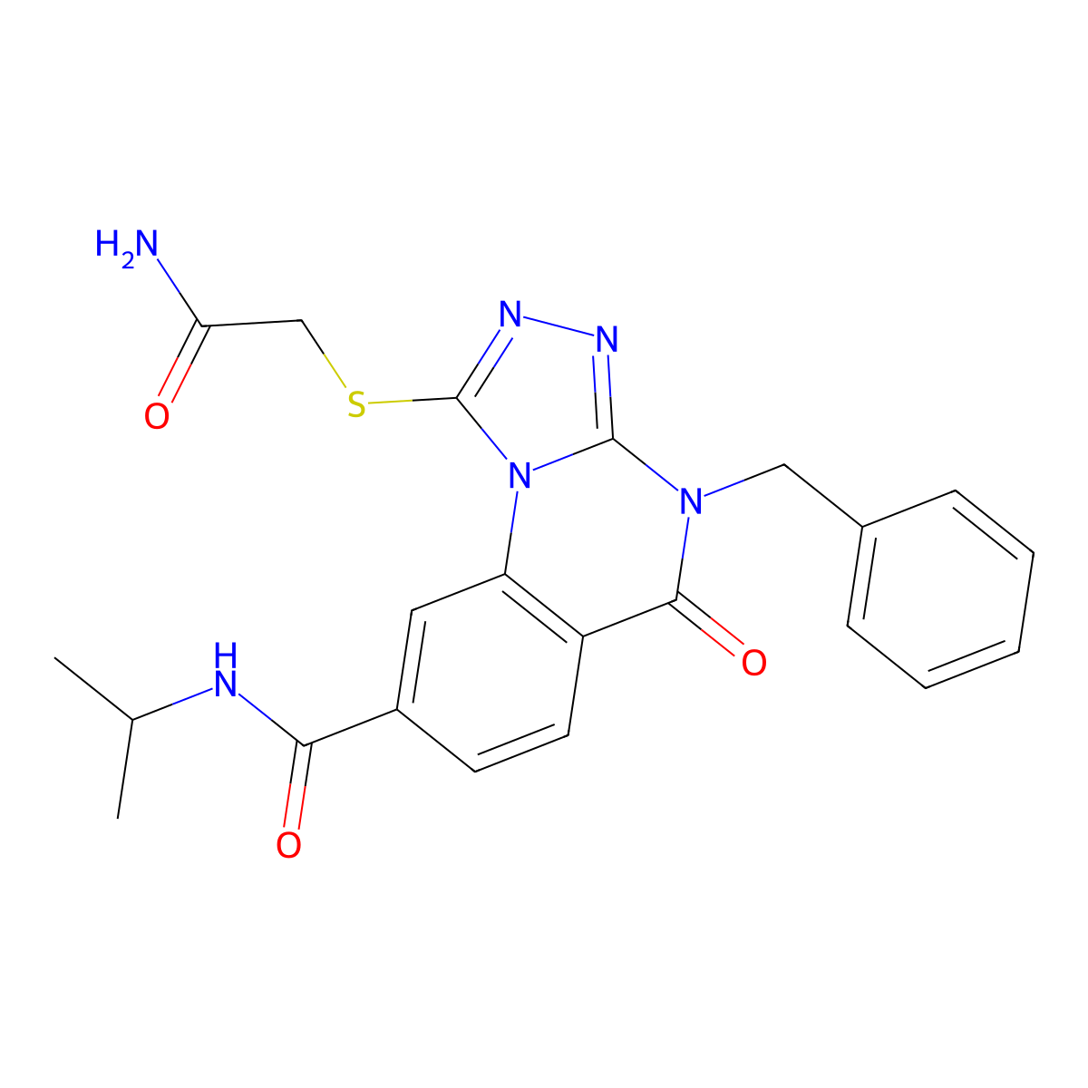 1-((2-amino-2-oxoethyl)thio)-4-benzyl-N-isopropyl-5-oxo-4,5-dihydro-[1,2,4]triazolo[4,3-a]quinazoline-8-carboxamide molecular structure, CAS 1105232-03-8