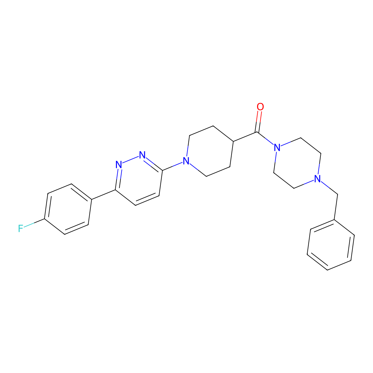 (4-Benzylpiperazin-1-yl)(1-(6-(4-fluorophenyl)pyridazin-3-yl)piperidin-4-yl)methanone molecular structure, CAS 1105232-04-9