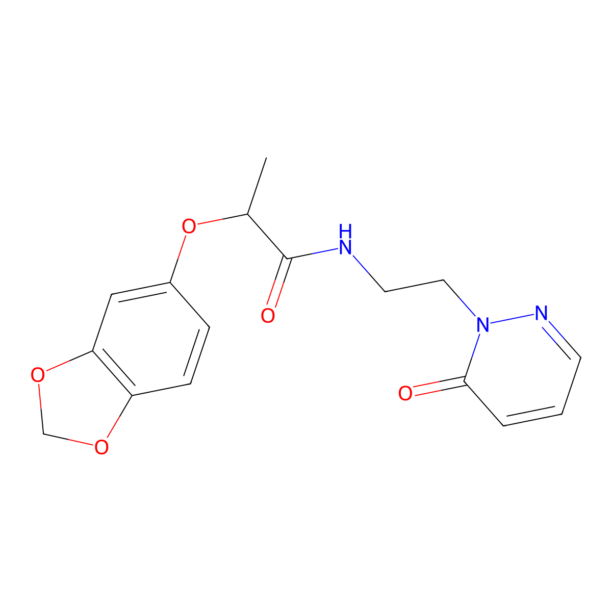 2-(benzo[d][1,3]dioxol-5-yloxy)-N-(2-(6-oxopyridazin-1(6H)-yl)ethyl)propanamide molecular structure, CAS 1105232-07-2