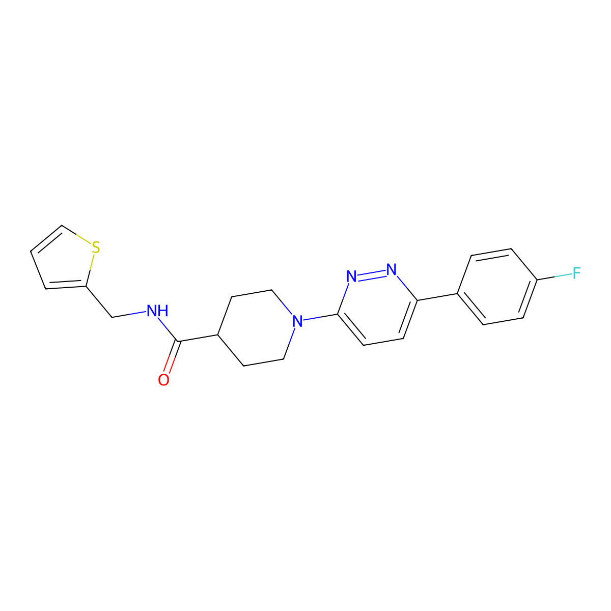 1-(6-(4-fluorophenyl)pyridazin-3-yl)-N-(thiophen-2-ylmethyl)piperidine-4-carboxamide molecular structure, CAS 1105232-10-7