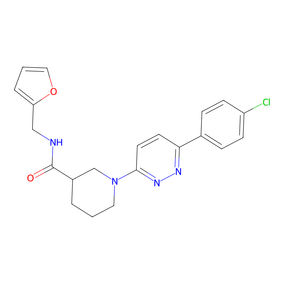 1-(6-(4-chlorophenyl)pyridazin-3-yl)-N-(furan-2-ylmethyl)piperidine-3-carboxamide molecular structure, CAS 1105232-12-9