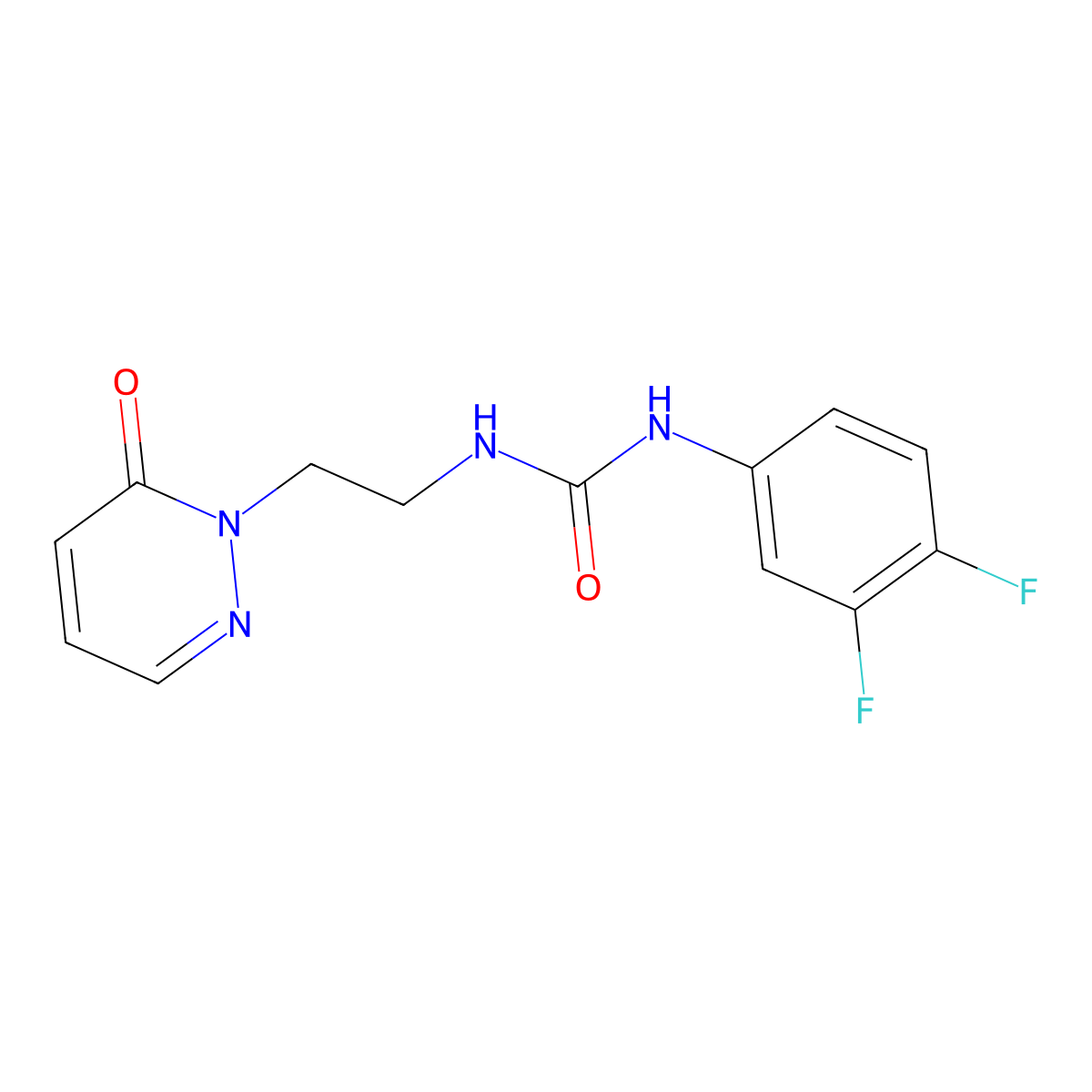 1-(3,4-difluorophenyl)-3-(2-(6-oxopyridazin-1(6H)-yl)ethyl)urea molecular structure, CAS 1105232-13-0
