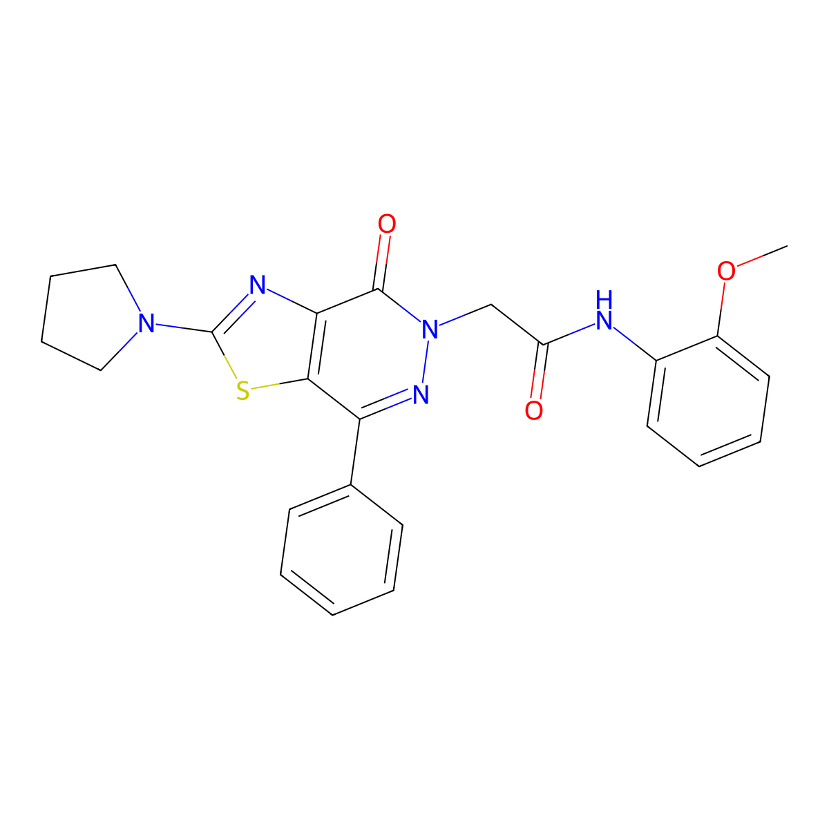 N-(2-methoxyphenyl)-2-(4-oxo-7-phenyl-2-(pyrrolidin-1-yl)thiazolo[4,5-d]pyridazin-5(4H)-yl)acetamide molecular structure, CAS 1105232-23-2