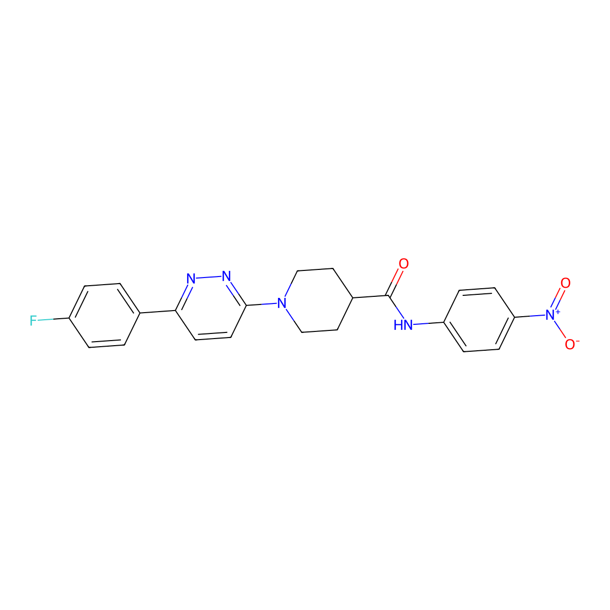 1-[6-(4-fluorophenyl)pyridazin-3-yl]-N-(4-nitrophenyl)piperidine-4-carboxamide molecular structure, CAS 1105232-34-5