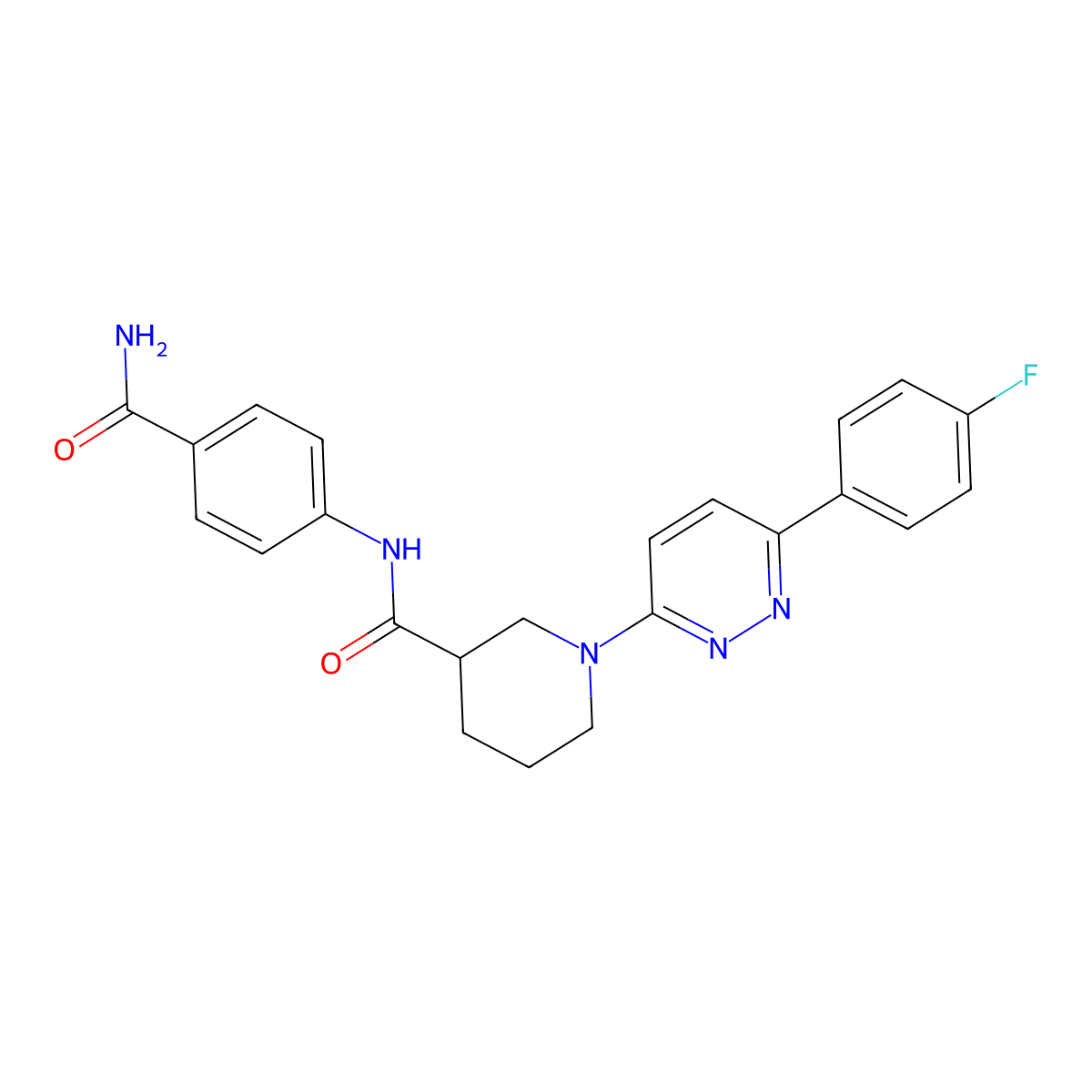 N-(4-carbamoylphenyl)-1-[6-(4-fluorophenyl)pyridazin-3-yl]piperidine-3-carboxamide molecular structure, CAS 1105232-36-7
