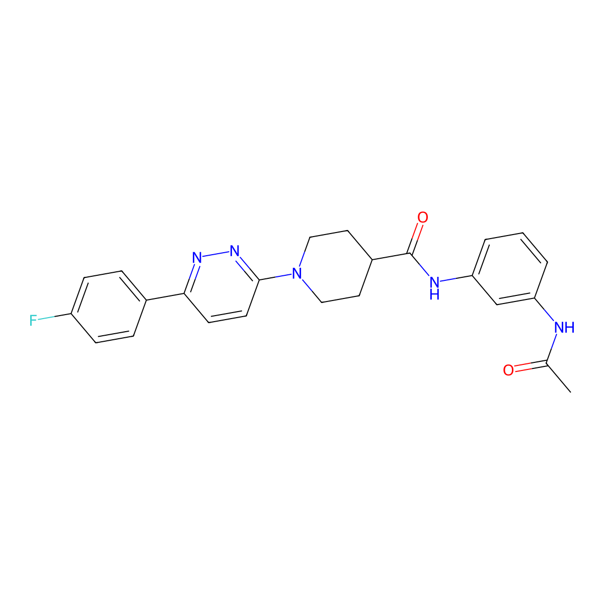N-(3-acetamidophenyl)-1-[6-(4-fluorophenyl)pyridazin-3-yl]piperidine-4-carboxamide molecular structure, CAS 1105232-46-9