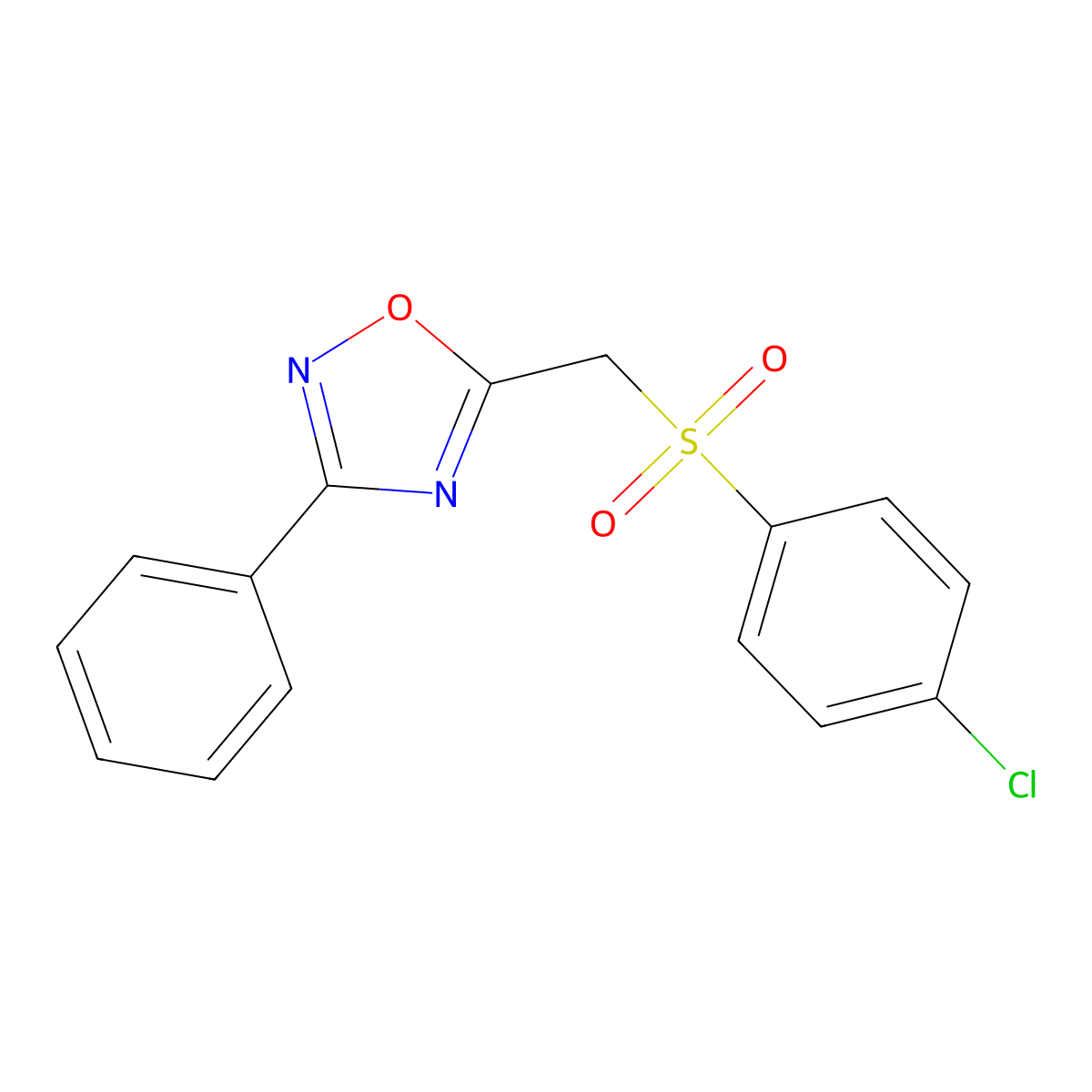 5-[(4-Chlorobenzenesulfonyl)methyl]-3-phenyl-1,2,4-oxadiazole molecular structure, CAS 1105232-51-6