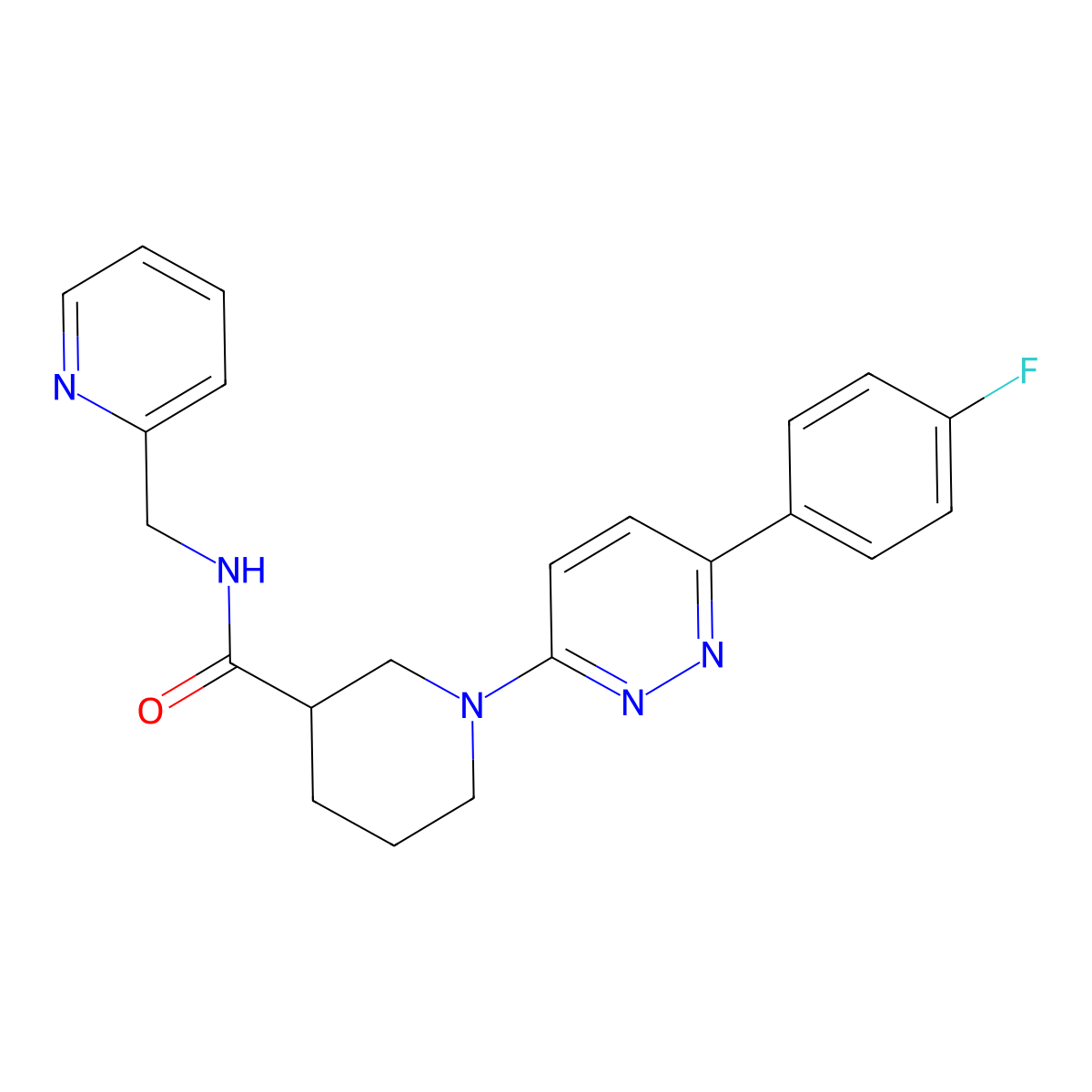 1-(6-(4-fluorophenyl)pyridazin-3-yl)-N-(pyridin-2-ylmethyl)piperidine-3-carboxamide molecular structure, CAS 1105232-54-9