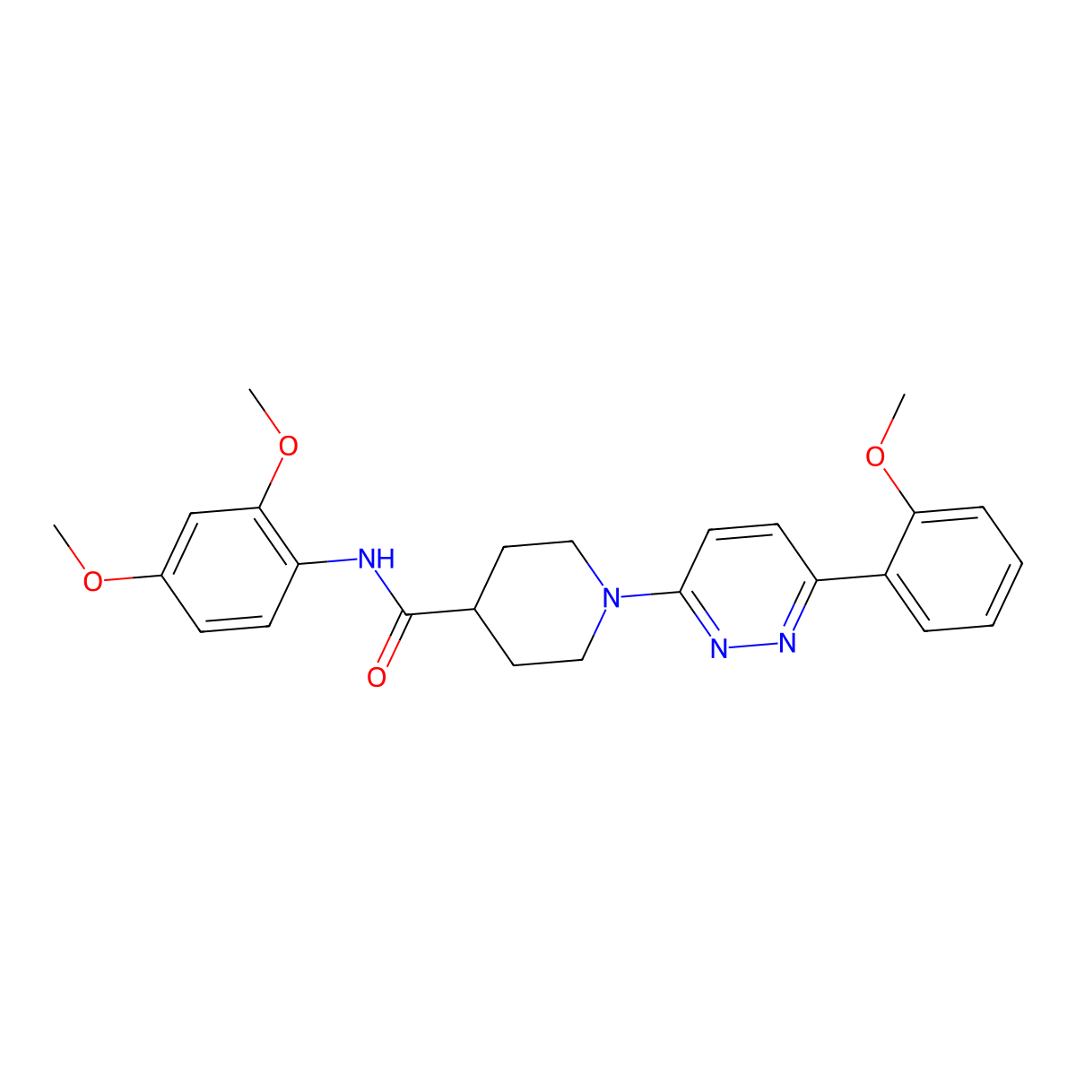 N-(2,4-dimethoxyphenyl)-1-[6-(2-methoxyphenyl)pyridazin-3-yl]piperidine-4-carboxamide molecular structure, CAS 1105232-65-2