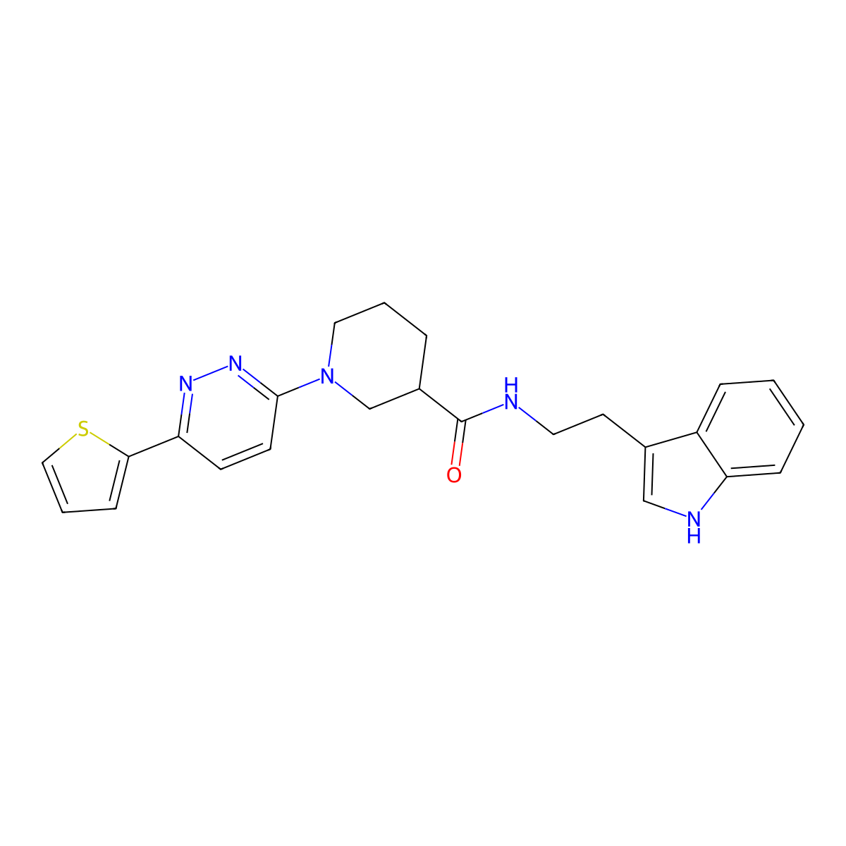 N-(2-(1H-indol-3-yl)ethyl)-1-(6-(thiophen-2-yl)pyridazin-3-yl)piperidine-3-carboxamide molecular structure, CAS 1105232-67-4