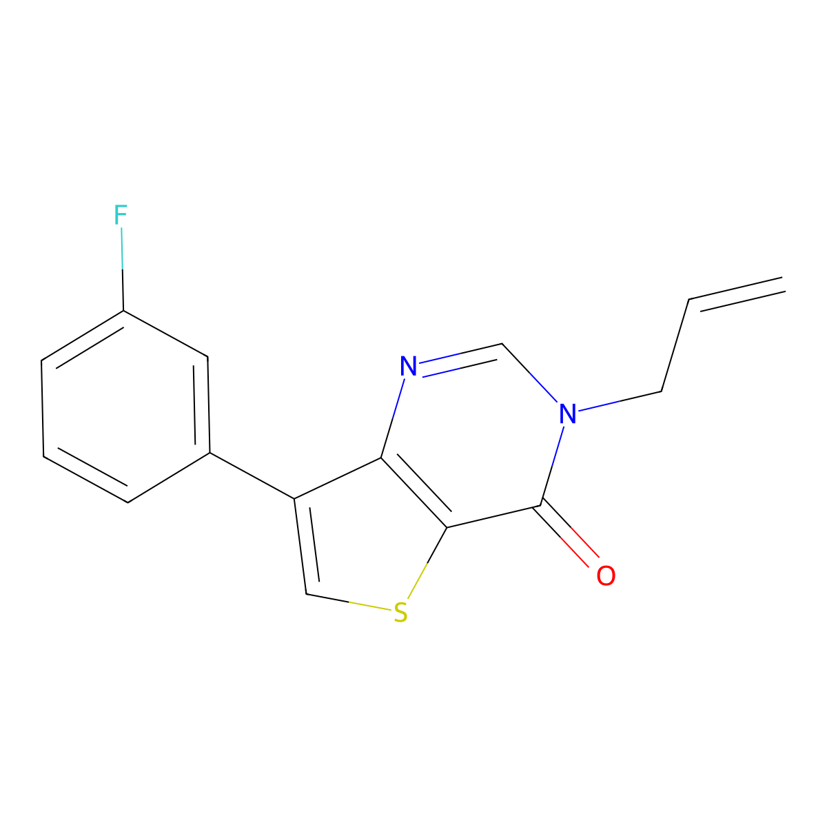 3-allyl-7-(3-fluorophenyl)thieno[3,2-d]pyrimidin-4(3H)-one molecular structure, CAS 1105232-70-9