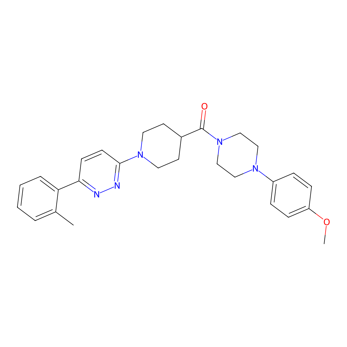 (4-(4-Methoxyphenyl)piperazin-1-yl)(1-(6-(o-tolyl)pyridazin-3-yl)piperidin-4-yl)methanone molecular structure, CAS 1105232-79-8