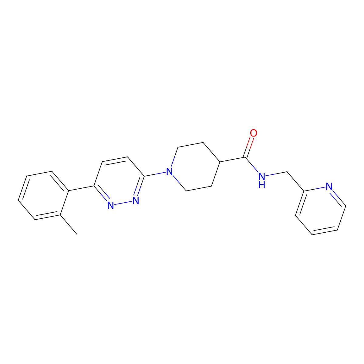 N-(pyridin-2-ylmethyl)-1-(6-(o-tolyl)pyridazin-3-yl)piperidine-4-carboxamide molecular structure, CAS 1105232-91-4