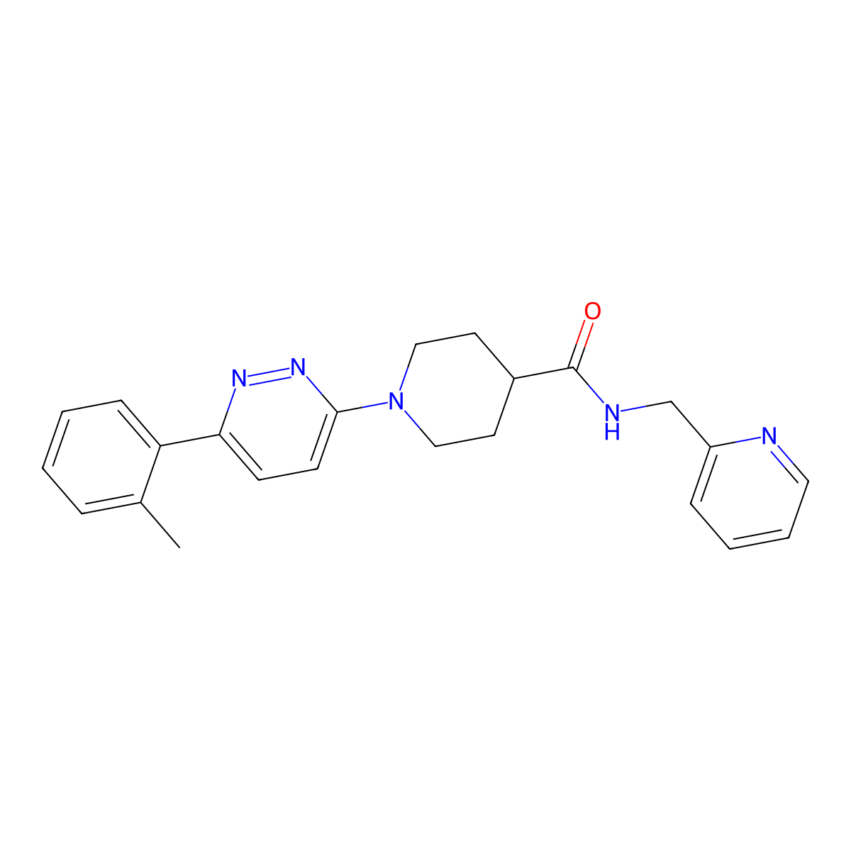 N-(pyridin-2-ylmethyl)-1-(6-(o-tolyl)pyridazin-3-yl)piperidine-4-carboxamide molecular structure, CAS 1105232-91-4