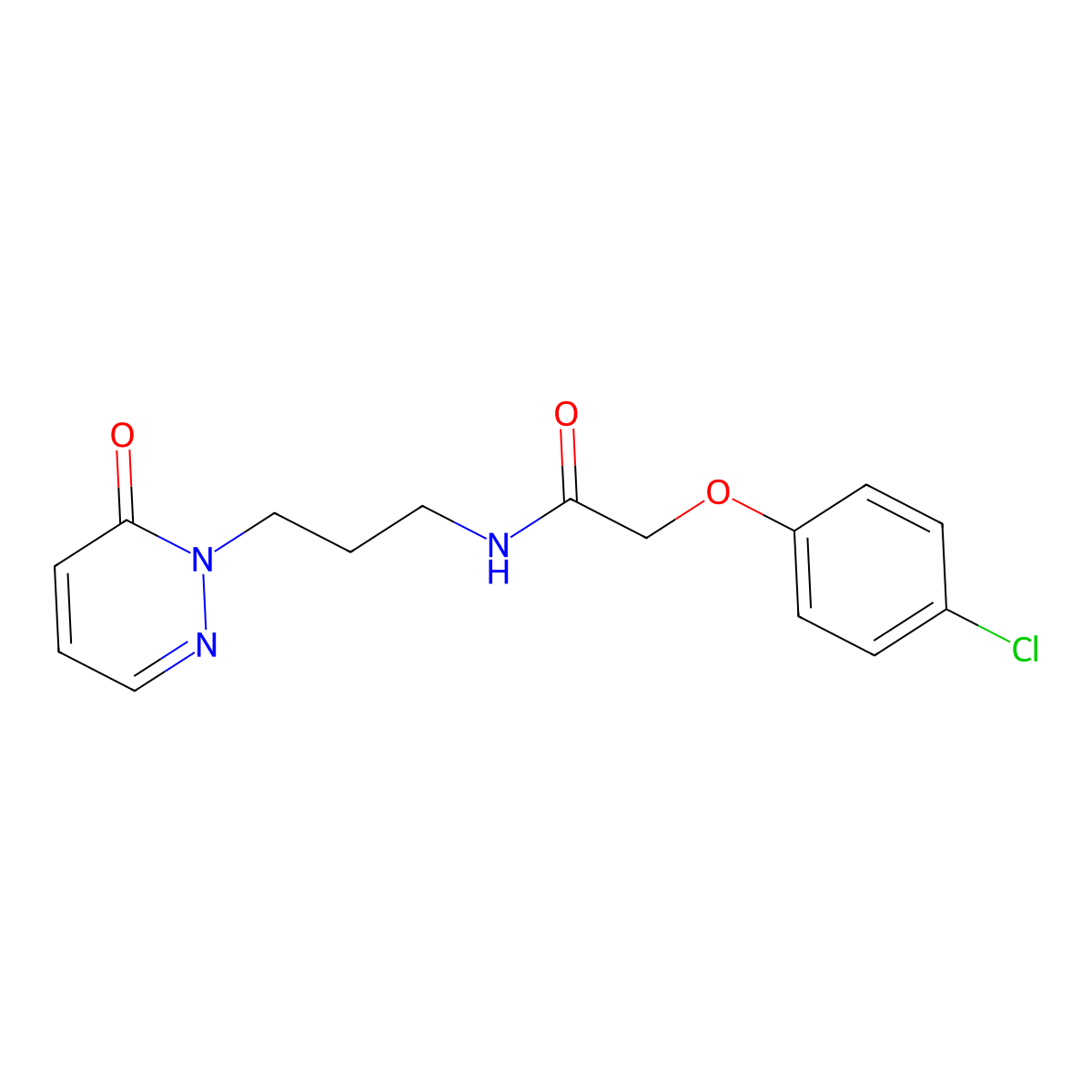 2-(4-chlorophenoxy)-N-(3-(6-oxopyridazin-1(6H)-yl)propyl)acetamide molecular structure, CAS 1105233-20-2