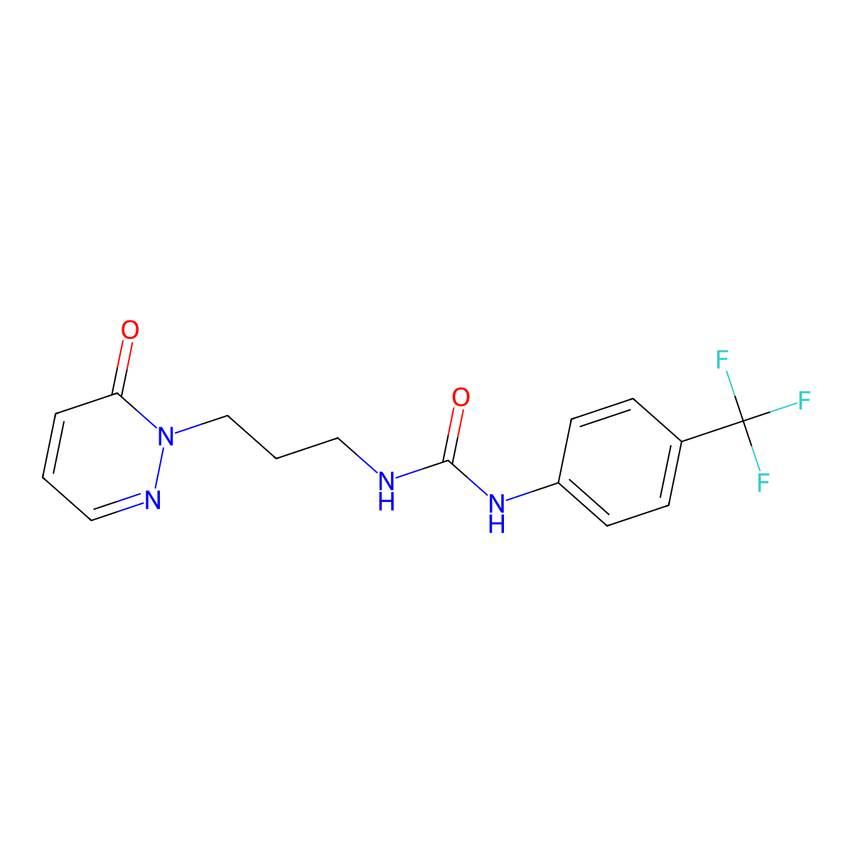 1-(3-(6-oxopyridazin-1(6H)-yl)propyl)-3-(4-(trifluoromethyl)phenyl)urea molecular structure, CAS 1105233-53-1