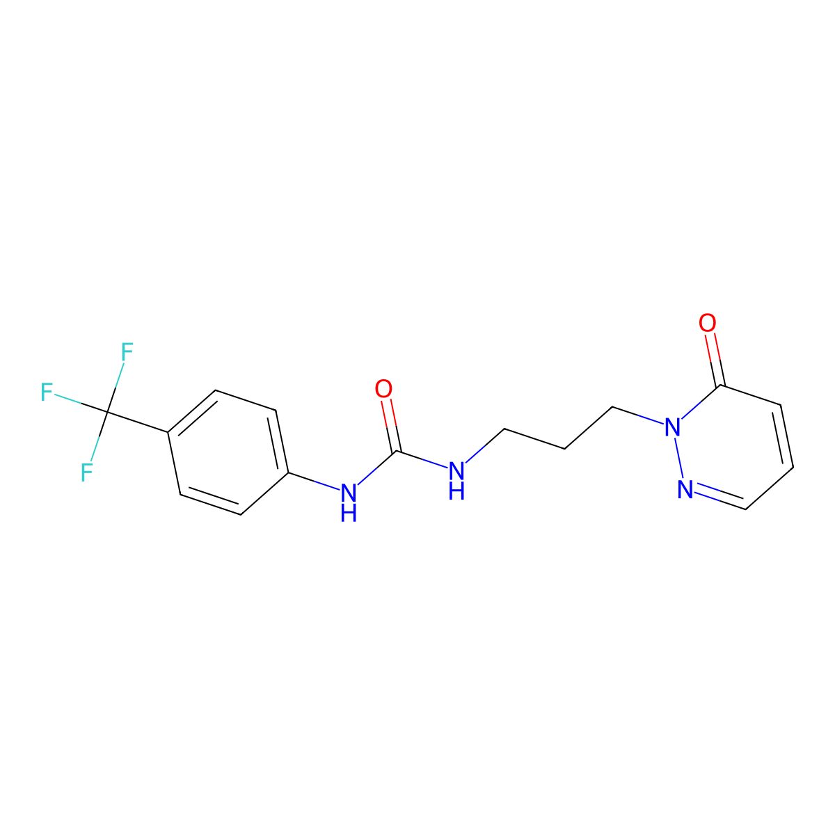1-(3-(6-oxopyridazin-1(6H)-yl)propyl)-3-(4-(trifluoromethyl)phenyl)urea molecular structure, CAS 1105233-53-1