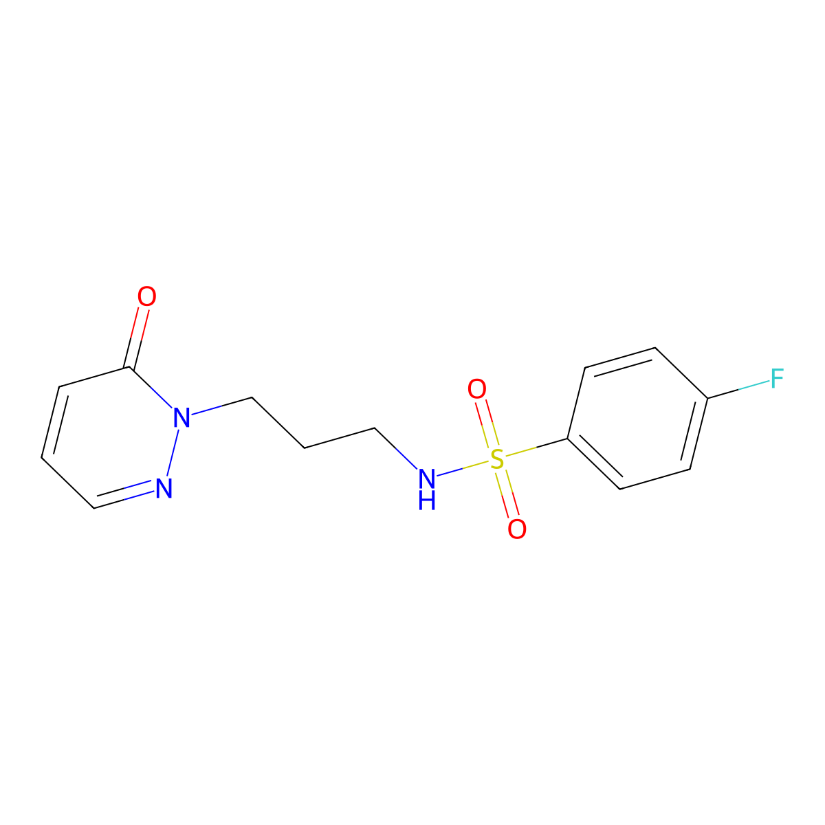 4-fluoro-N-(3-(6-oxopyridazin-1(6H)-yl)propyl)benzenesulfonamide molecular structure, CAS 1105233-77-9