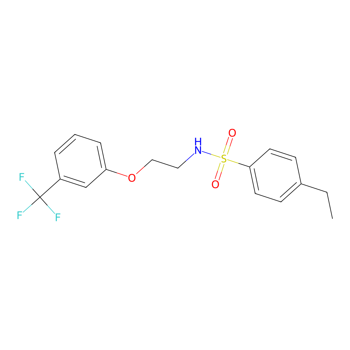 4-ethyl-N-(2-(3-(trifluoromethyl)phenoxy)ethyl)benzenesulfonamide molecular structure, CAS 1105233-79-1