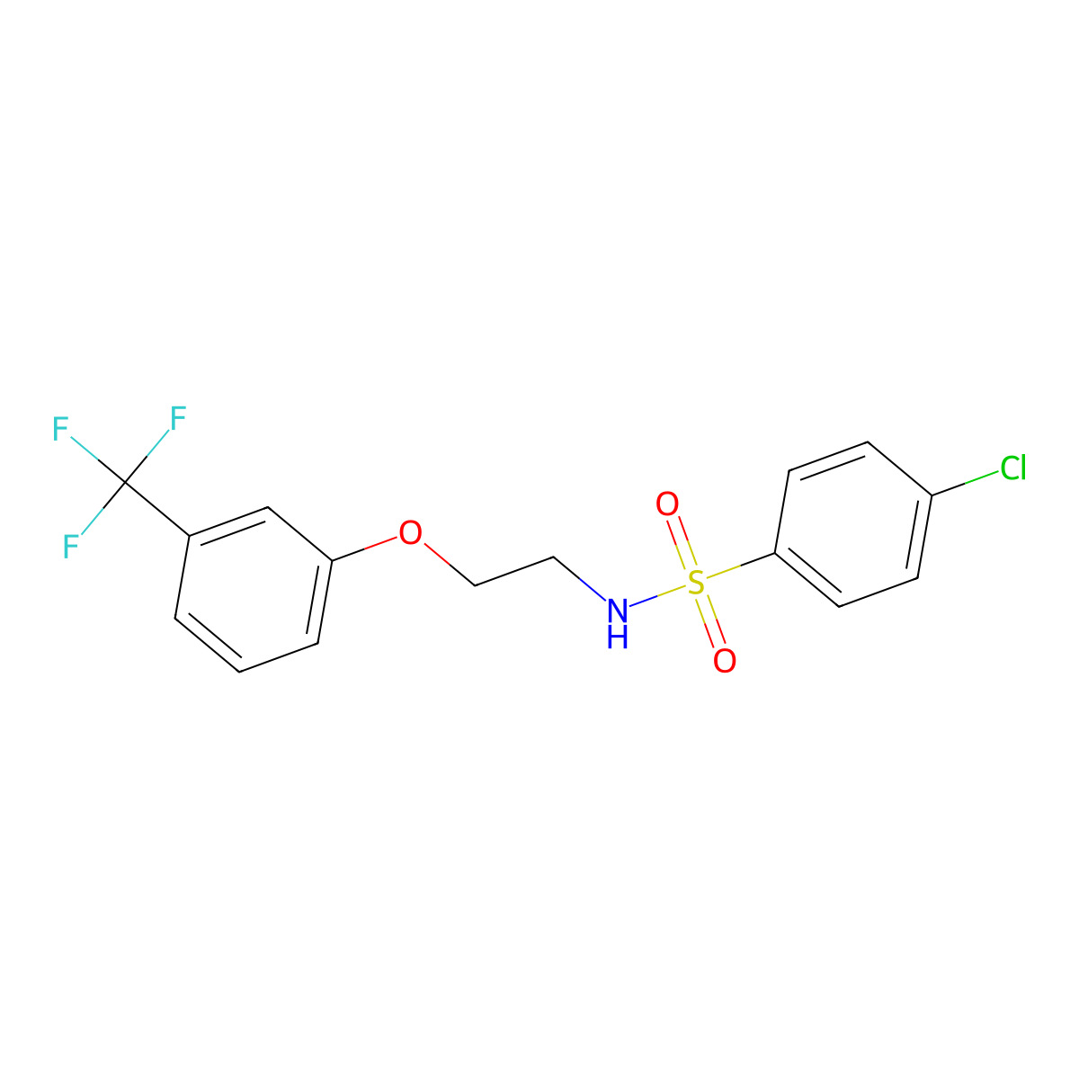 4-chloro-N-(2-(3-(trifluoromethyl)phenoxy)ethyl)benzenesulfonamide molecular structure, CAS 1105233-86-0