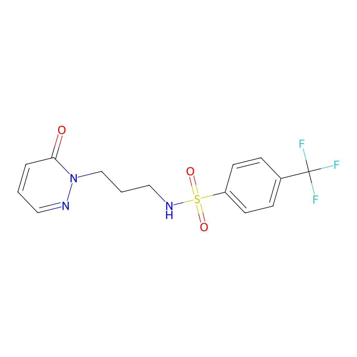 N-(3-(6-oxopyridazin-1(6H)-yl)propyl)-4-(trifluoromethyl)benzenesulfonamide molecular structure, CAS 1105233-91-7