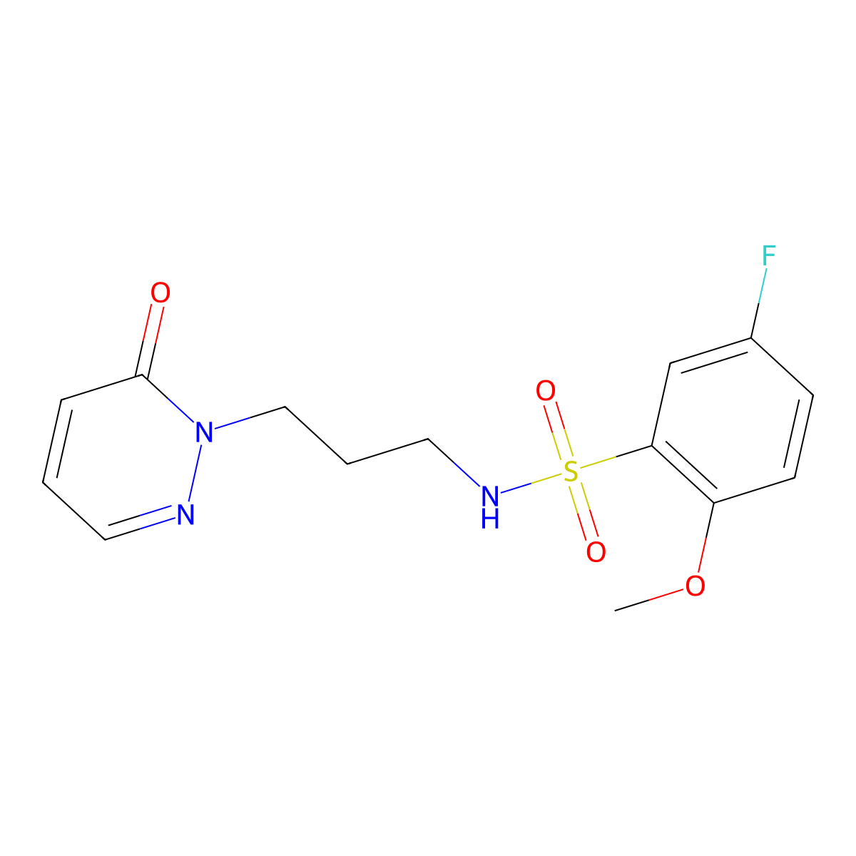 5-fluoro-2-methoxy-N-(3-(6-oxopyridazin-1(6H)-yl)propyl)benzenesulfonamide molecular structure, CAS 1105234-18-1