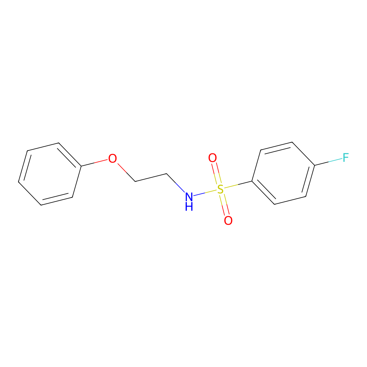 4-fluoro-N-(2-phenoxyethyl)benzenesulfonamide molecular structure, CAS 1105234-23-8