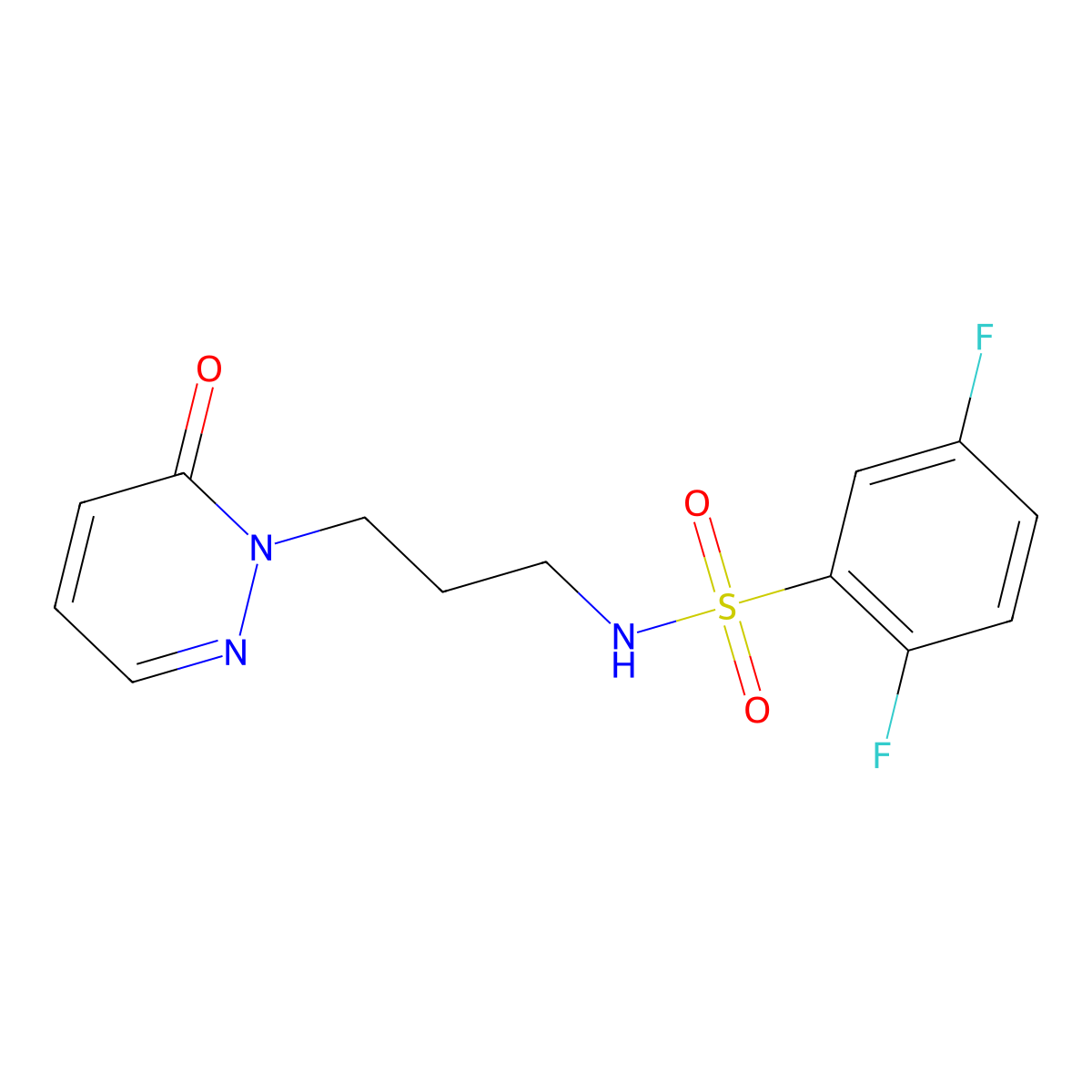 2,5-difluoro-N-(3-(6-oxopyridazin-1(6H)-yl)propyl)benzenesulfonamide molecular structure, CAS 1105234-25-0