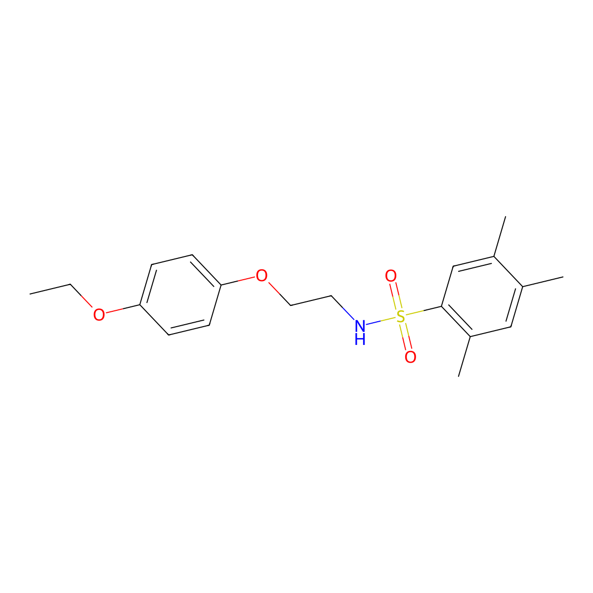 N-(2-(4-ethoxyphenoxy)ethyl)-2,4,5-trimethylbenzenesulfonamide molecular structure, CAS 1105234-27-2