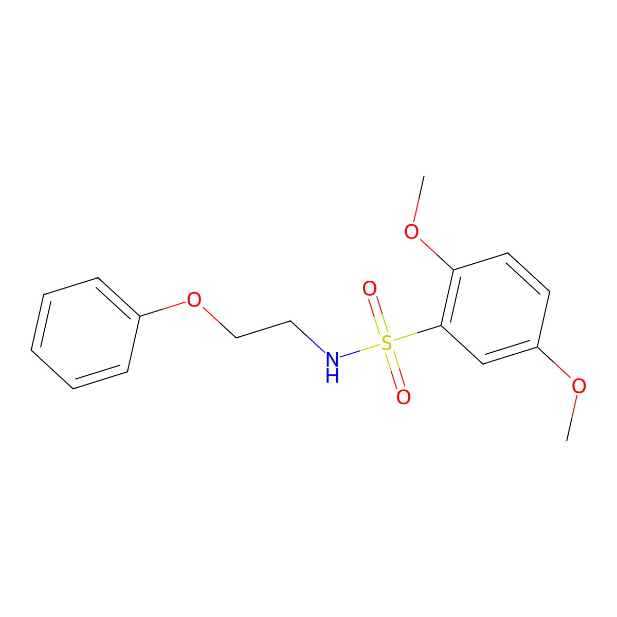 2,5-dimethoxy-N-(2-phenoxyethyl)benzenesulfonamide molecular structure, CAS 1105234-30-7