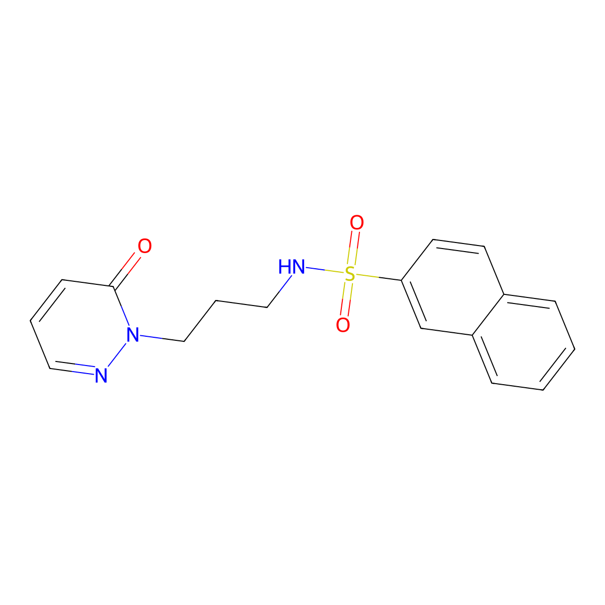 N-(3-(6-oxopyridazin-1(6H)-yl)propyl)naphthalene-2-sulfonamide molecular structure, CAS 1105234-32-9