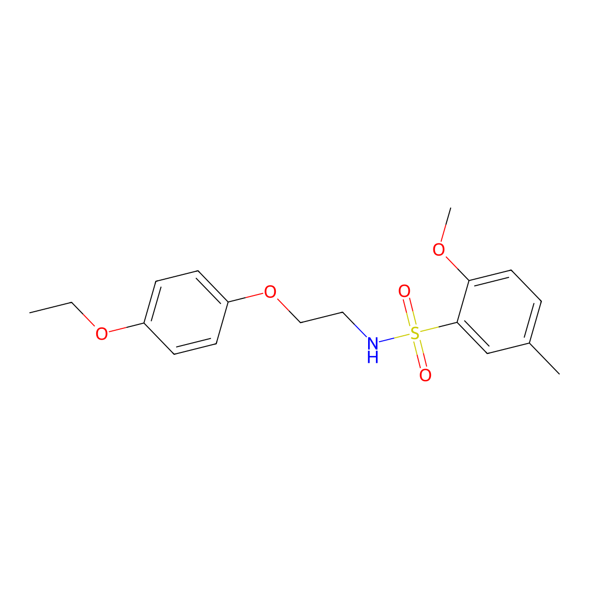 N-(2-(4-ethoxyphenoxy)ethyl)-2-methoxy-5-methylbenzenesulfonamide molecular structure, CAS 1105234-34-1