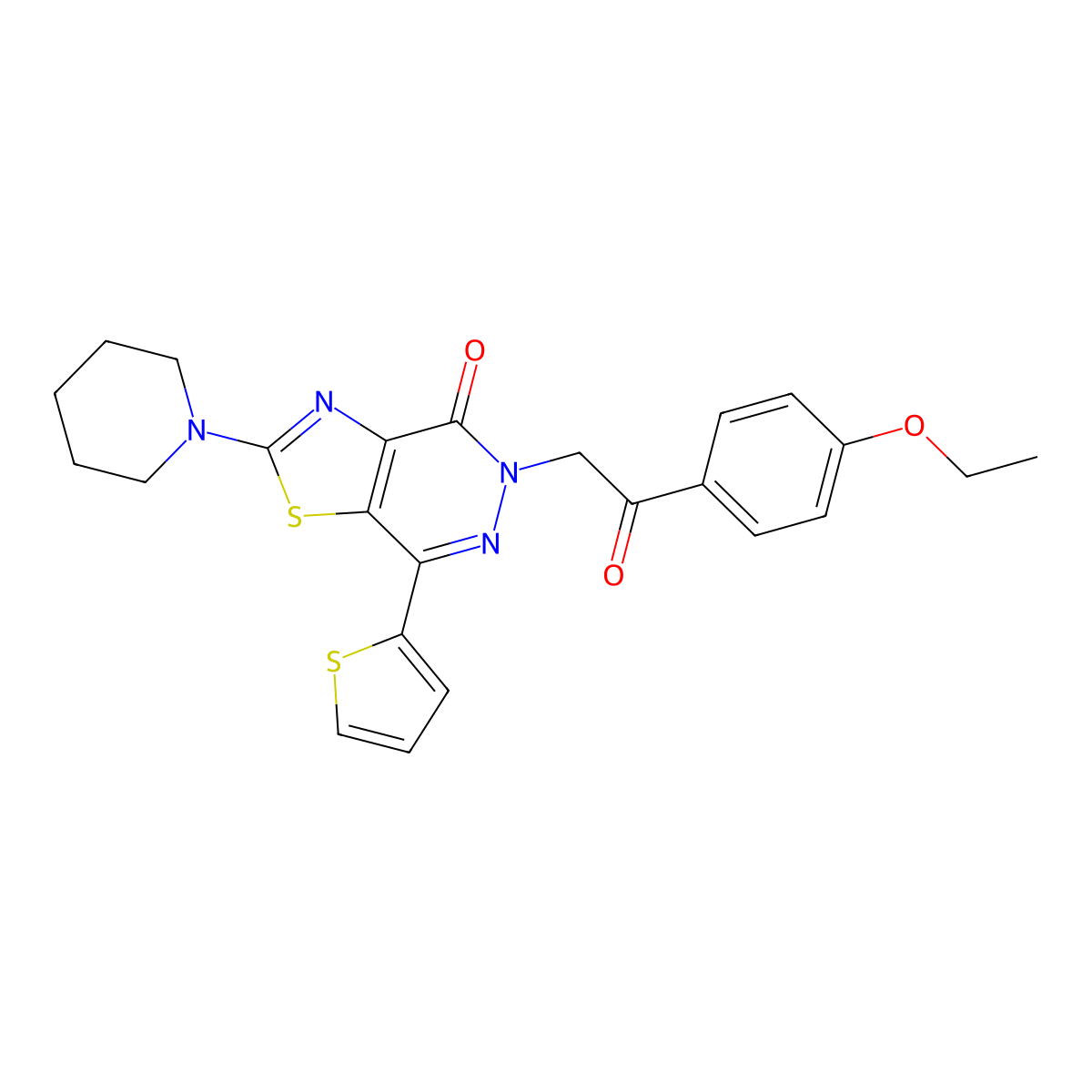 5-(2-(4-ethoxyphenyl)-2-oxoethyl)-2-(piperidin-1-yl)-7-(thiophen-2-yl)thiazolo[4,5-d]pyridazin-4(5H)-one molecular structure, CAS 1105234-38-5