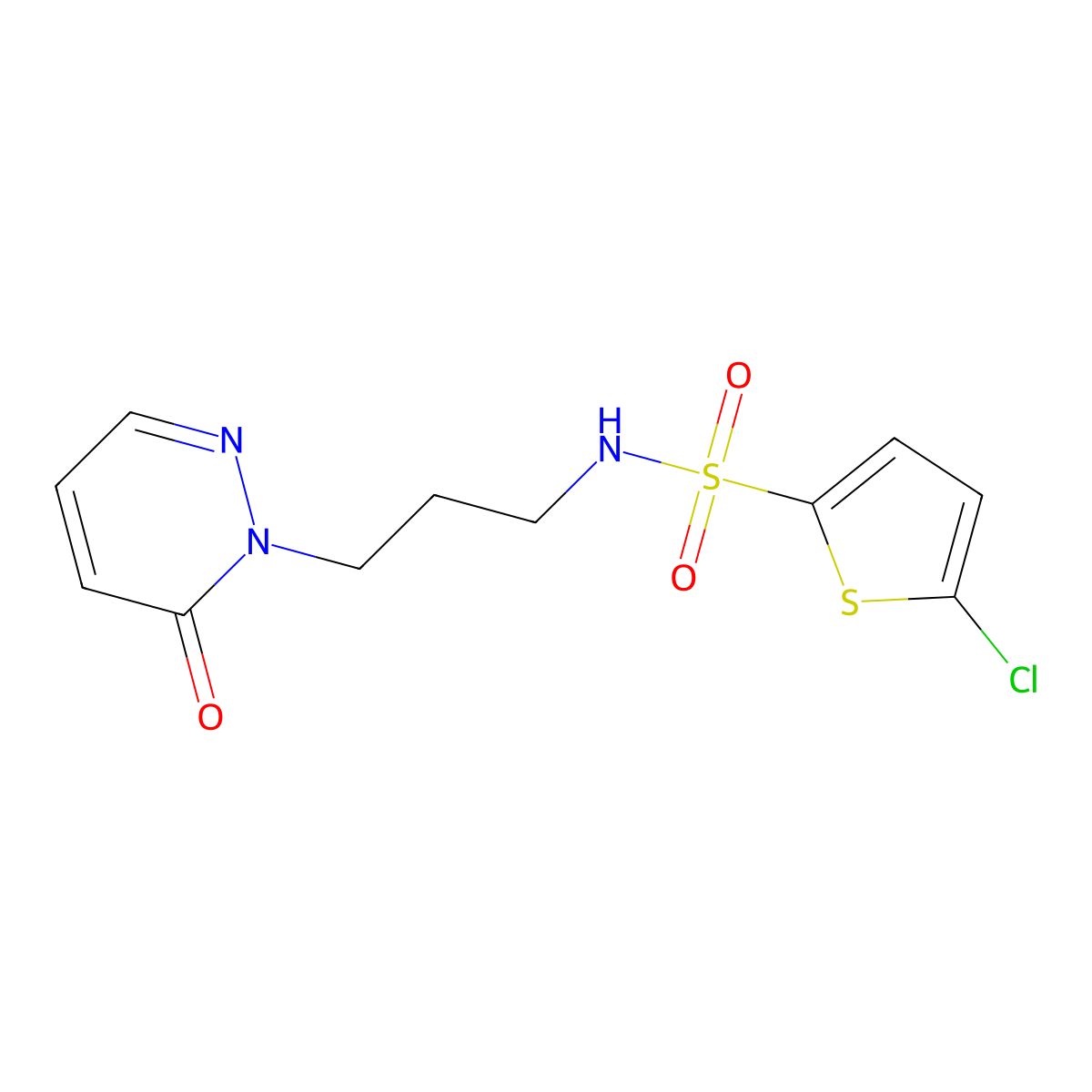 5-chloro-N-(3-(6-oxopyridazin-1(6H)-yl)propyl)thiophene-2-sulfonamide molecular structure, CAS 1105234-39-6